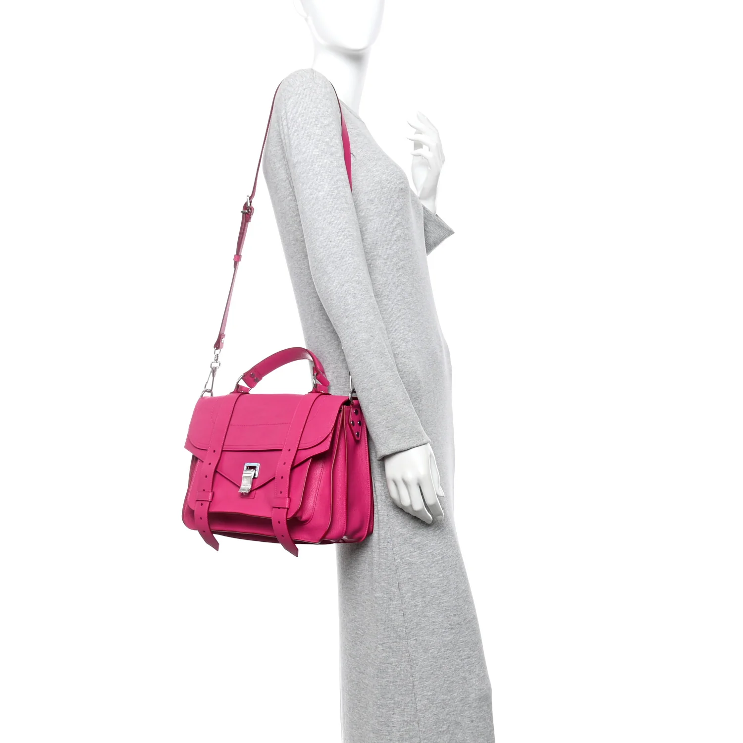 Lambskin Medium PS1 Satchel Fuchsia - Image 2