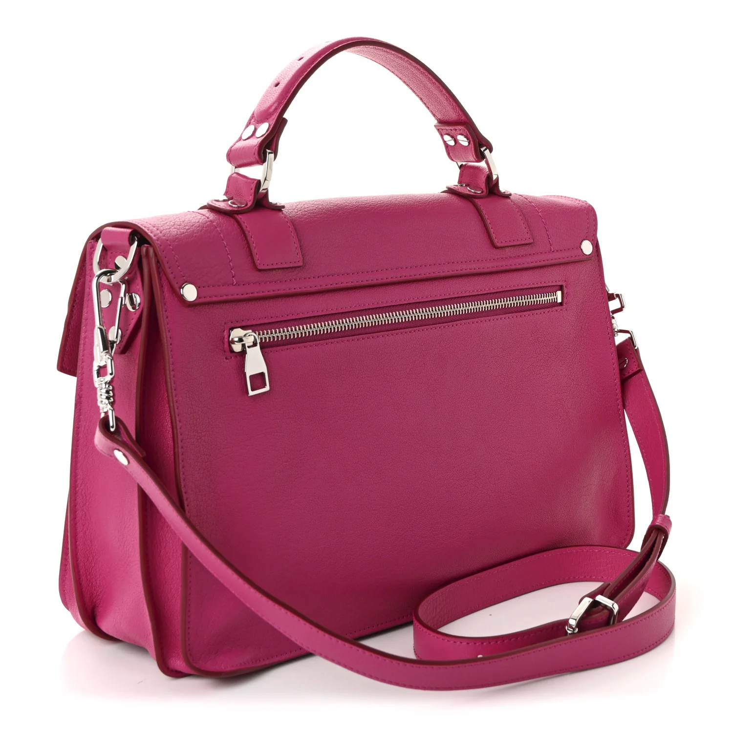 Lambskin Medium PS1 Satchel Fuchsia - Image 3