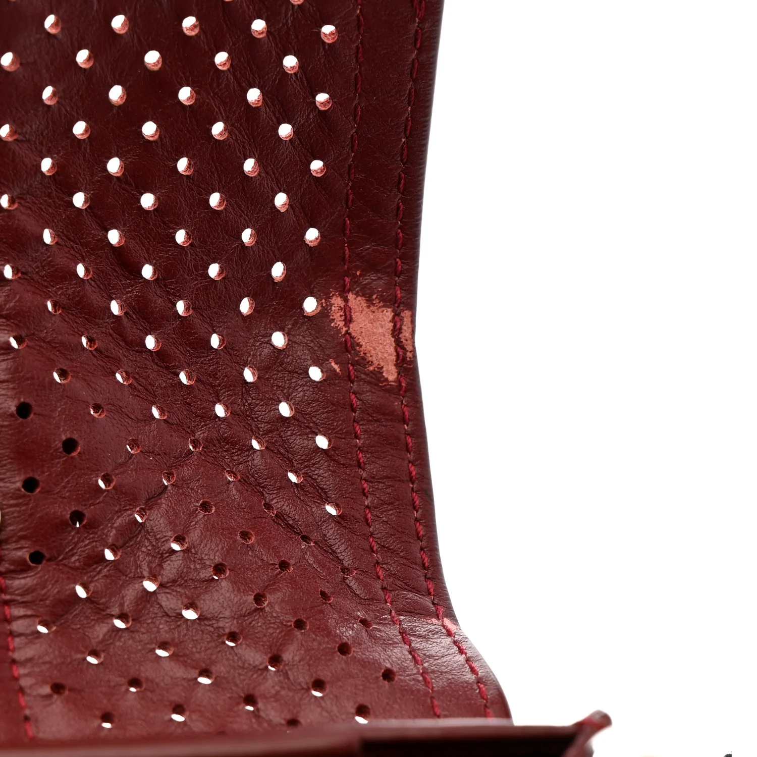 Lambskin Perforated Tiny PS1 Satchel Burgundy - Image 12