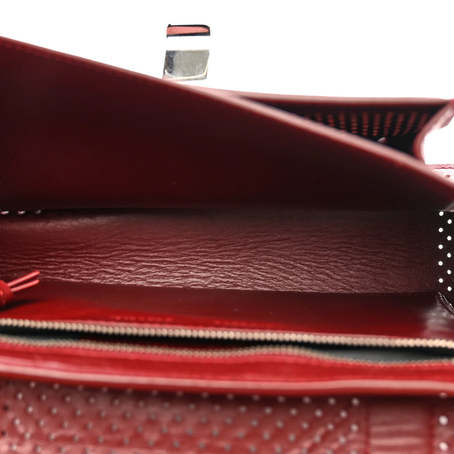 Lambskin Perforated Tiny PS1 Satchel Burgundy - Image 5