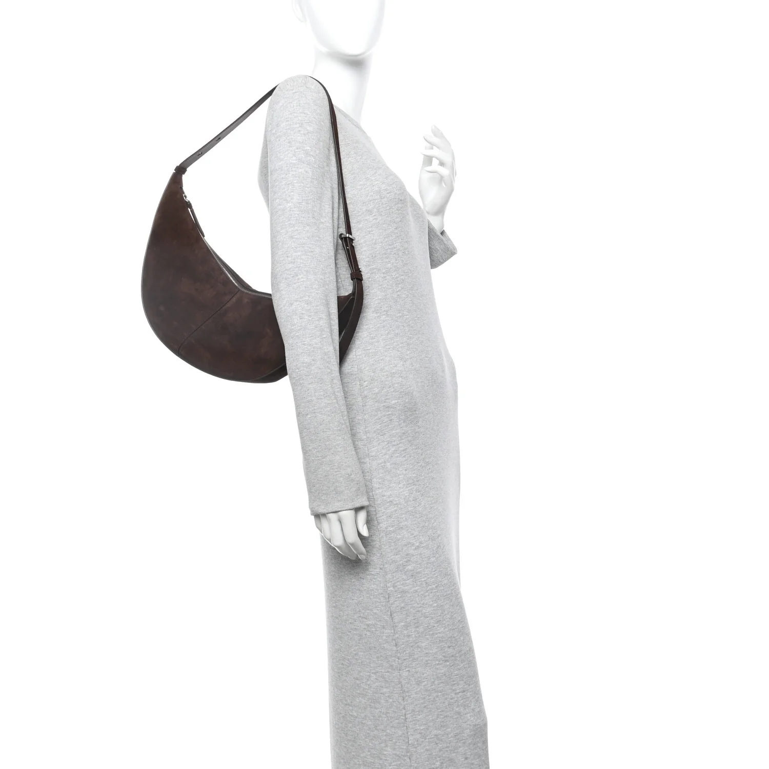 Suede Calfskin Slide Bag Chocolate - Image 2