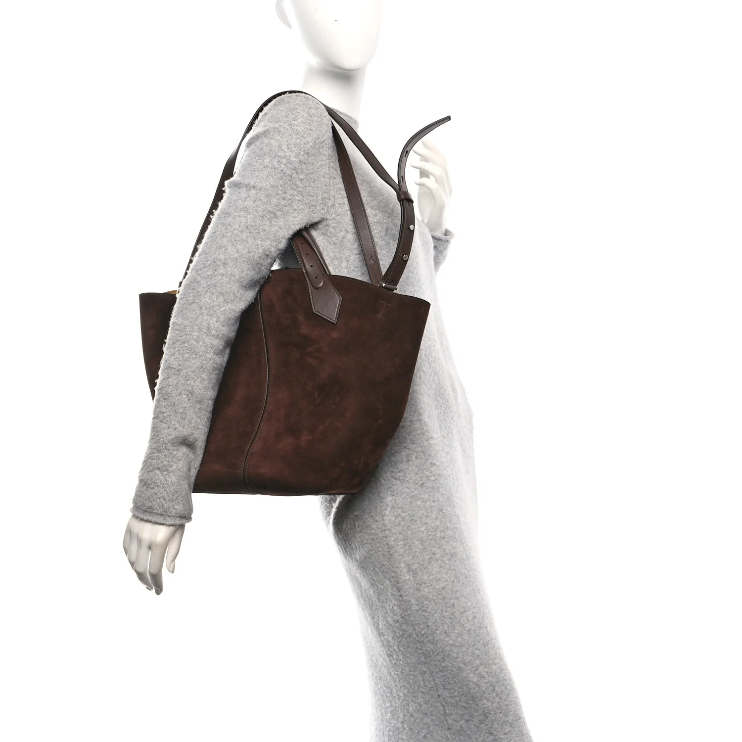 Suede Large Chelsea Tote Chocolate - Image 2