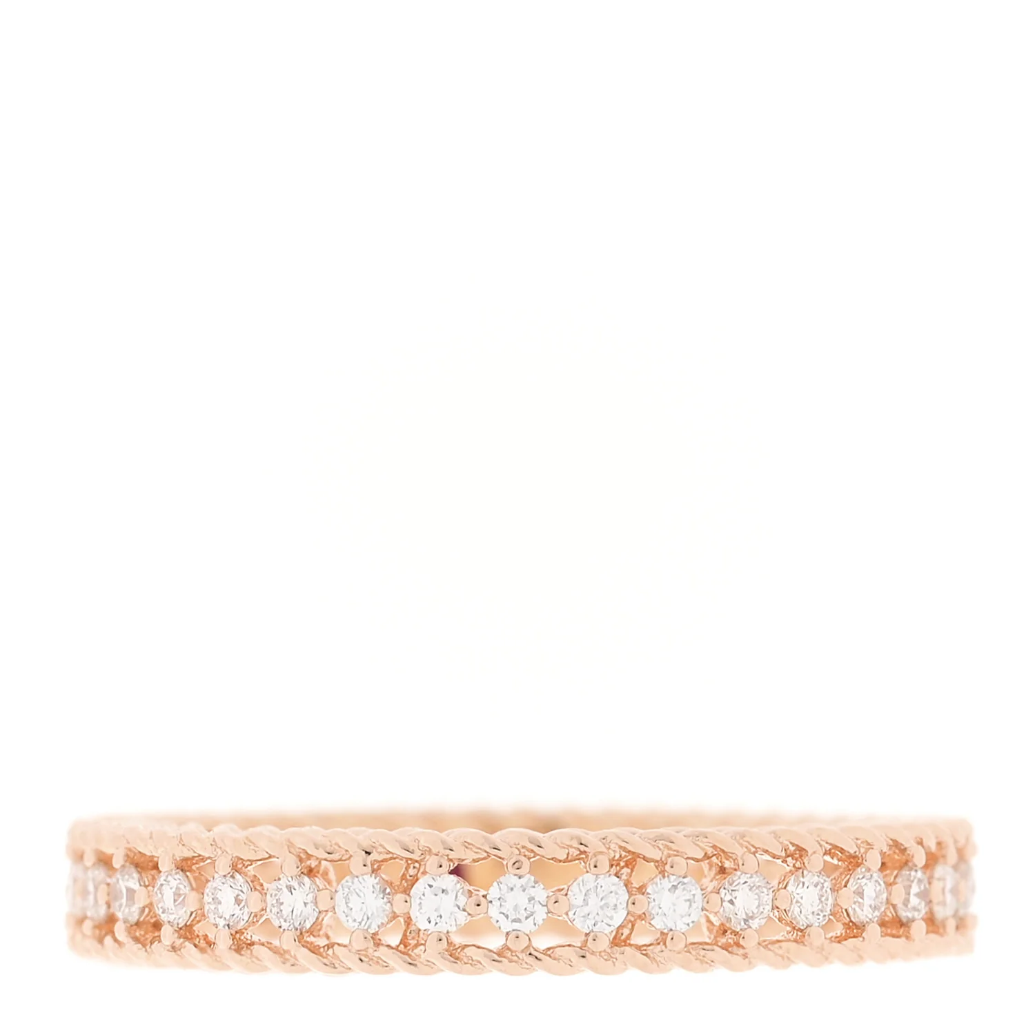 18K Rose Gold Diamond Symphony Princess Band Ring 54 7