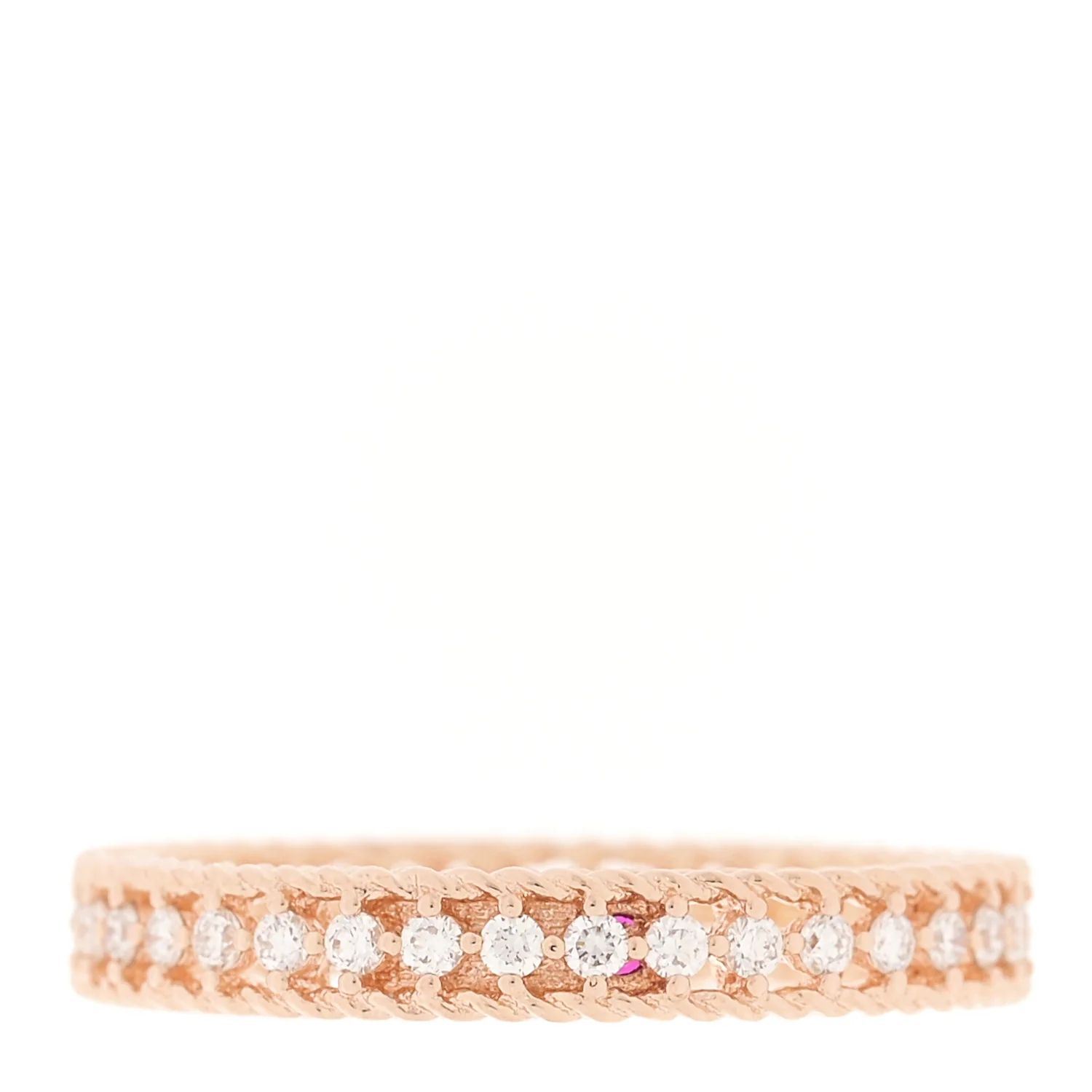 18K Rose Gold Diamond Symphony Princess Band Ring 54 7 - Image 3