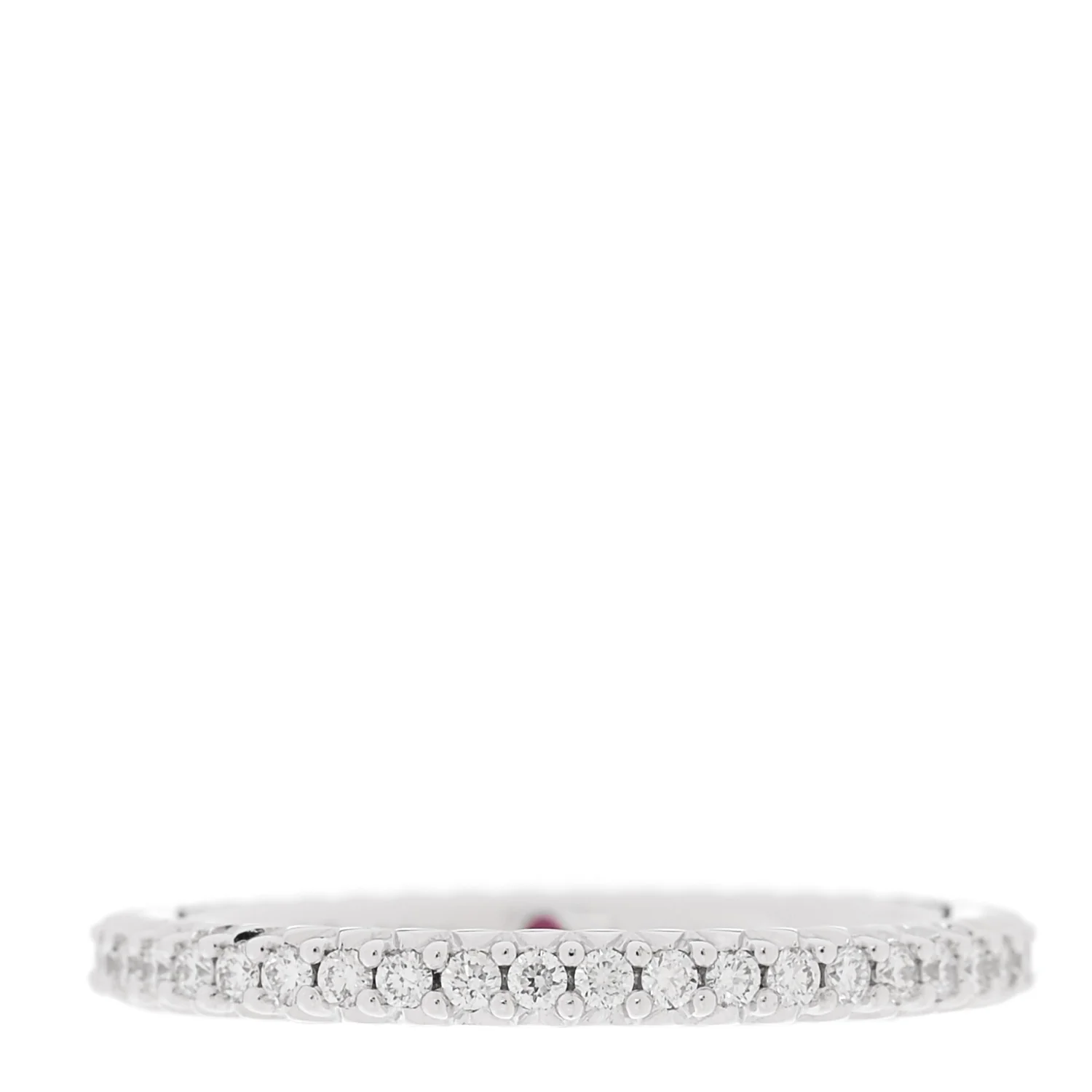 18K White Gold Diamond Micro Pave Eternity Band Ring 52 6