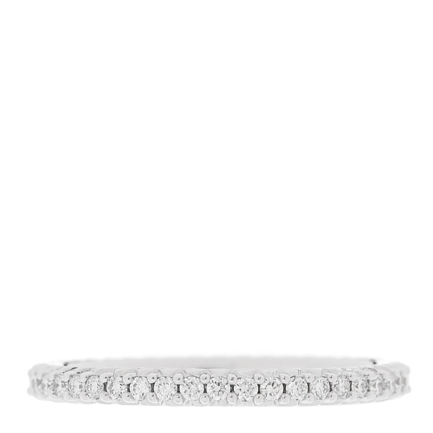 18K White Gold Diamond Micro Pave Eternity Band Ring 52 6 - Image 3