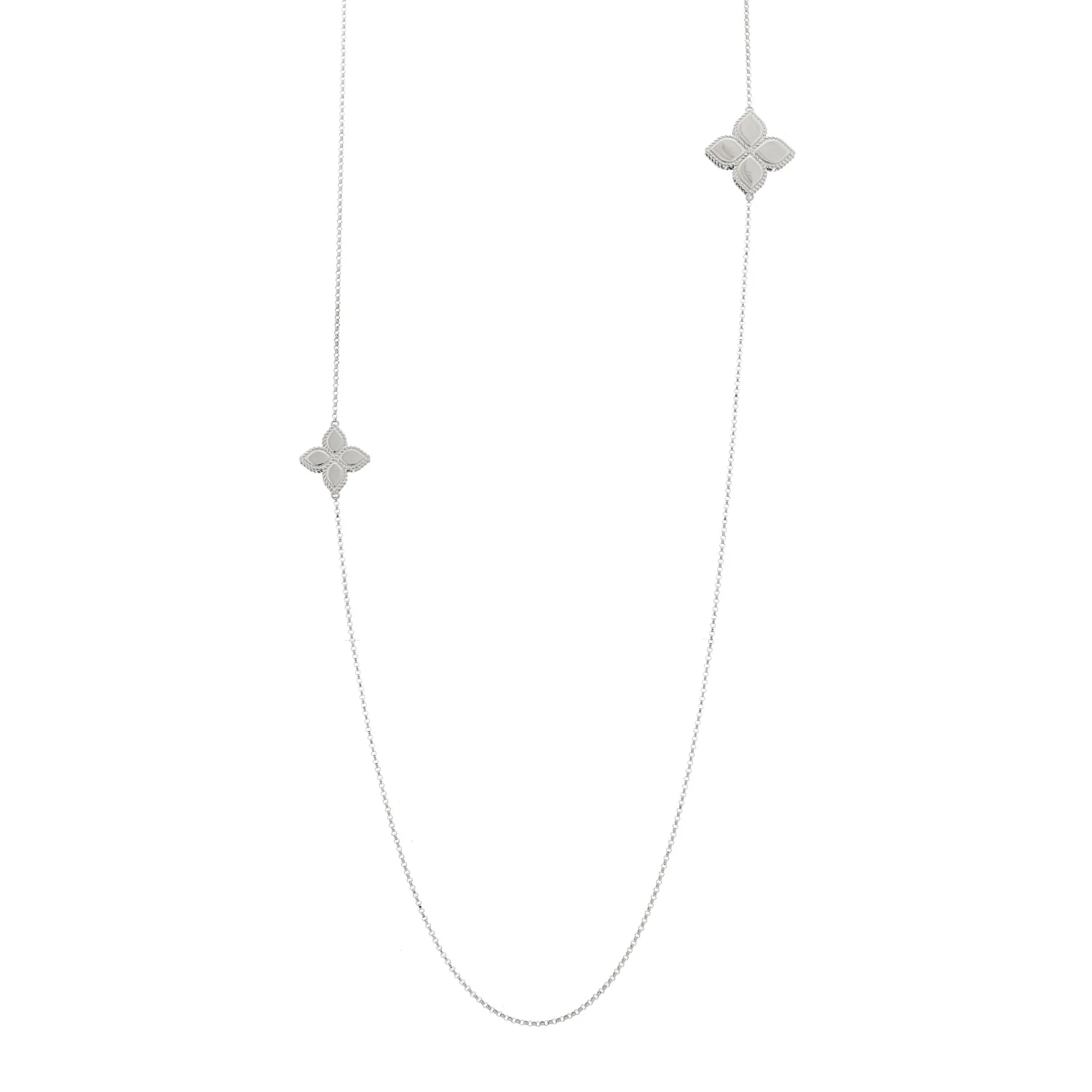 18K White Gold Love in Verona Flower Necklace