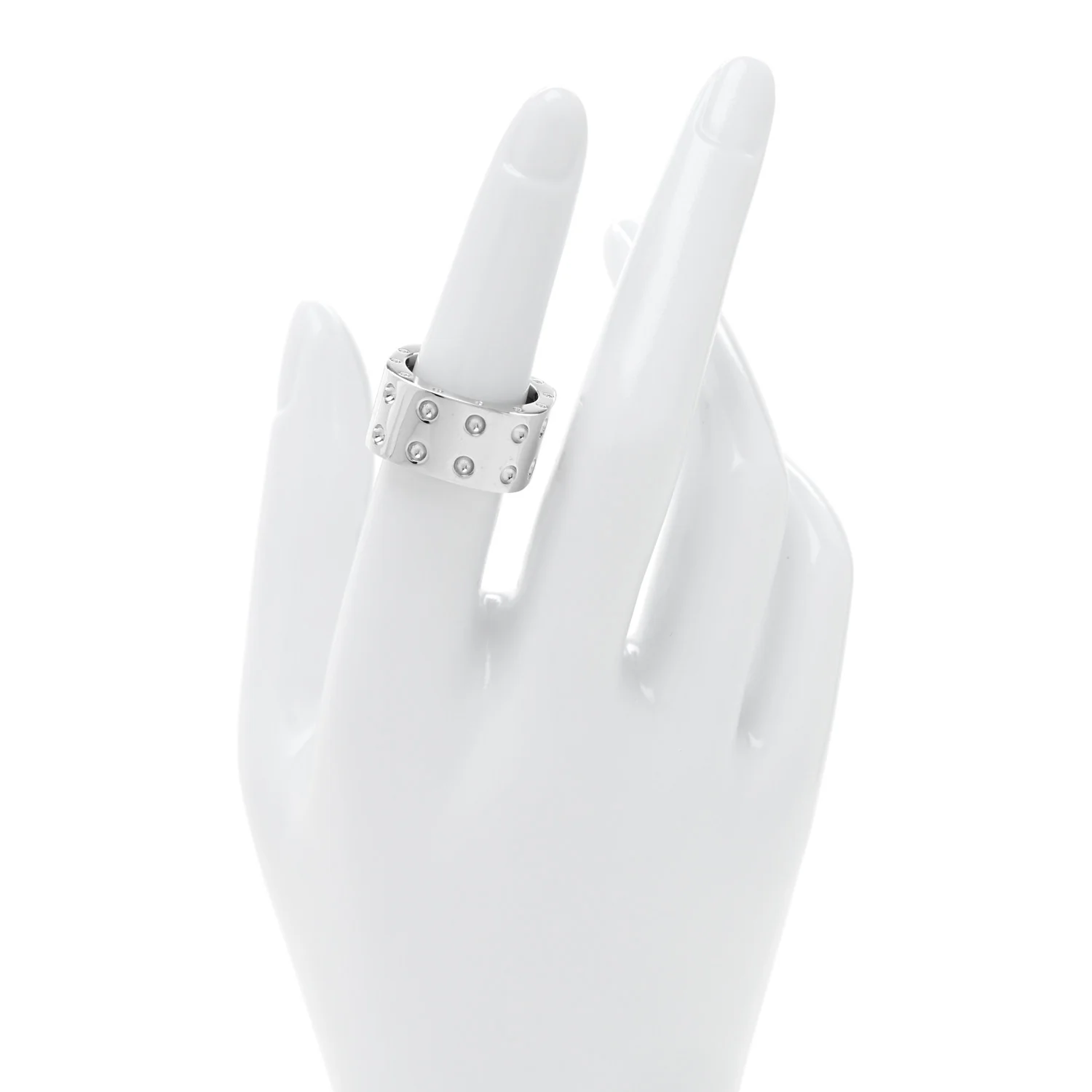 18K White Gold Pois Moi Double Row Ring 53 6.5 - Image 2