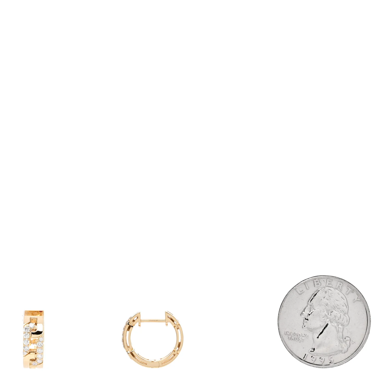 18K Yellow Gold Diamond Navarra Hoop Earrings - Image 2