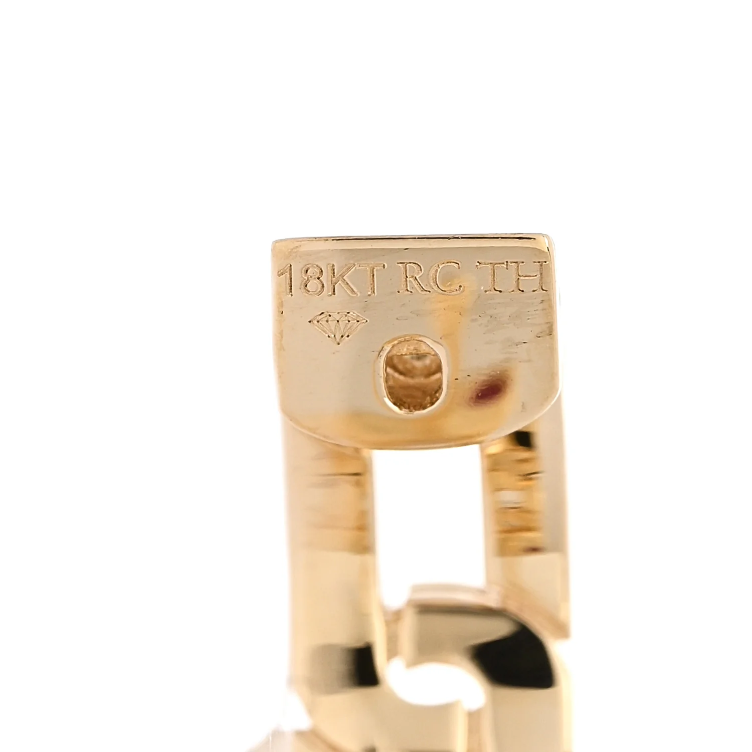18K Yellow Gold Diamond Navarra Hoop Earrings - Image 4
