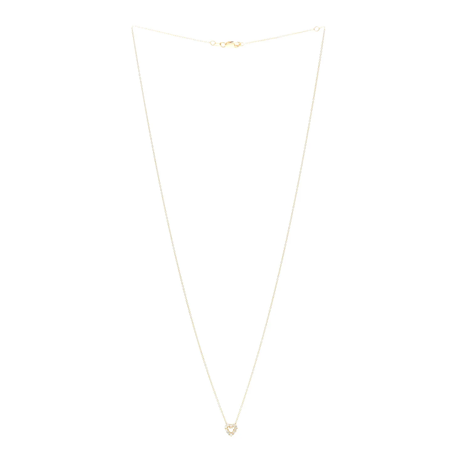 18K Yellow Gold Diamond Tiny Treasures Heart Pendant Necklace - Image 3