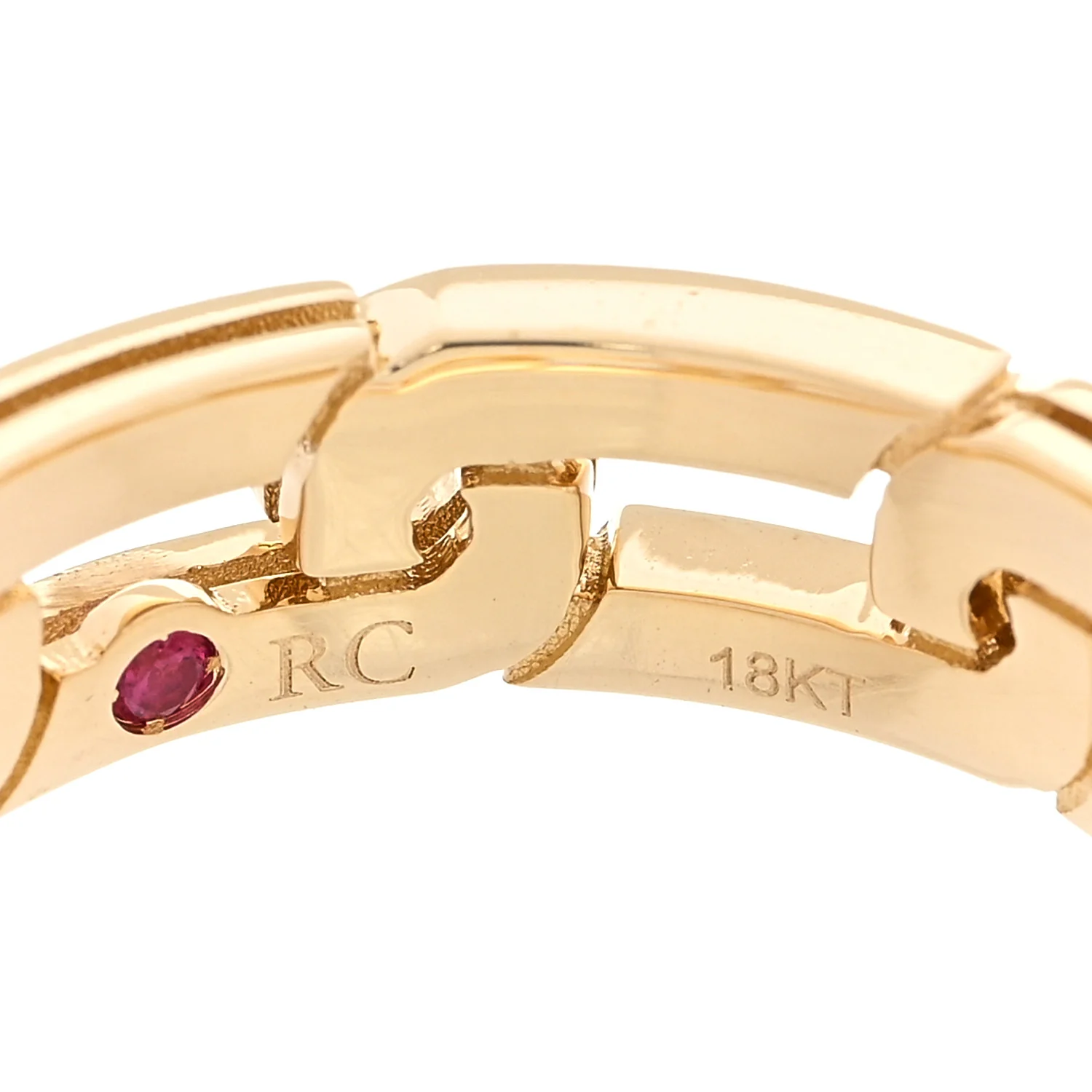 18K Yellow Gold Navarra Slim Ring 53 6.5 - Image 4
