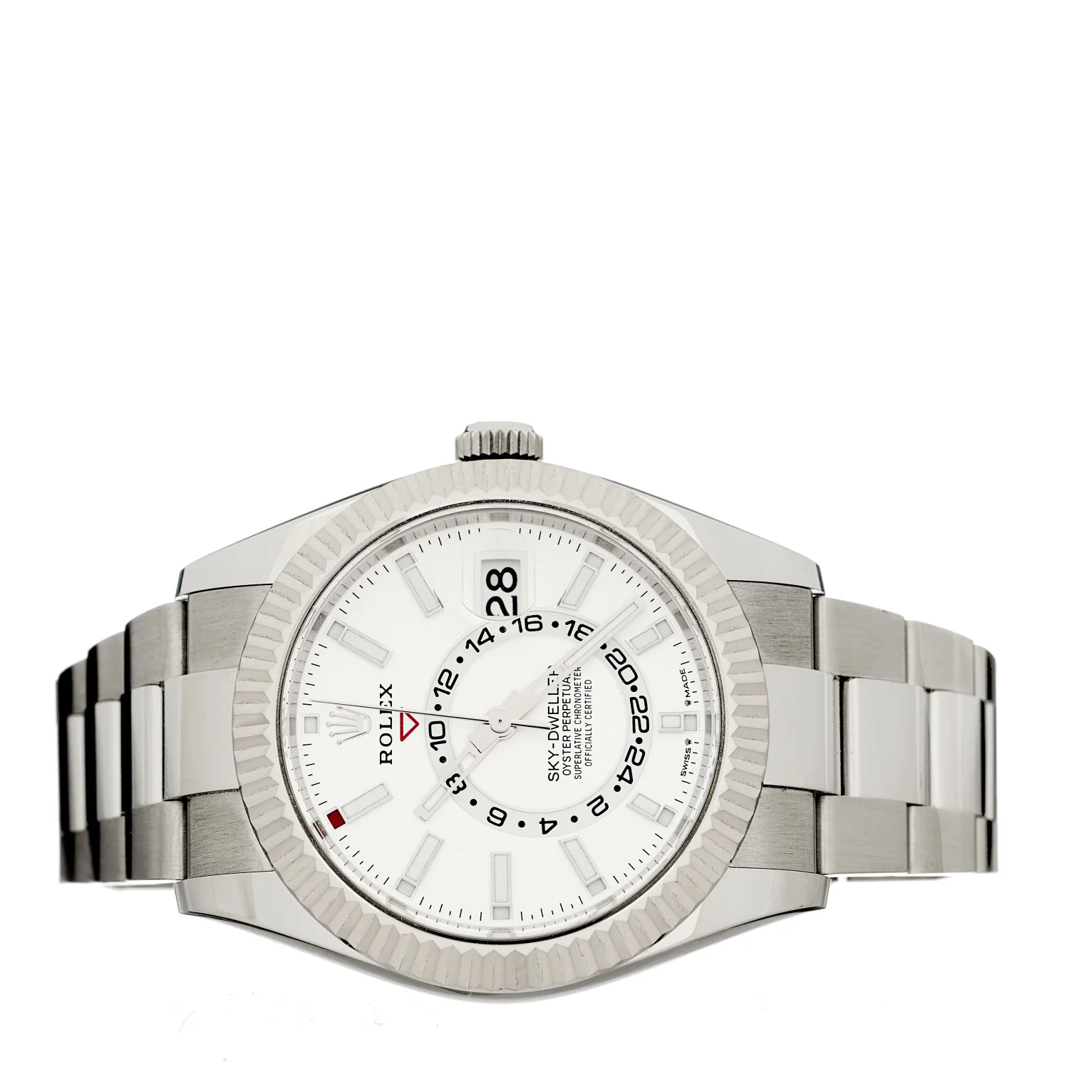 18K White Gold Stainless Steel 42mm Oyster Perpetual Sky-Dweller Watch White 336934 - Image 2