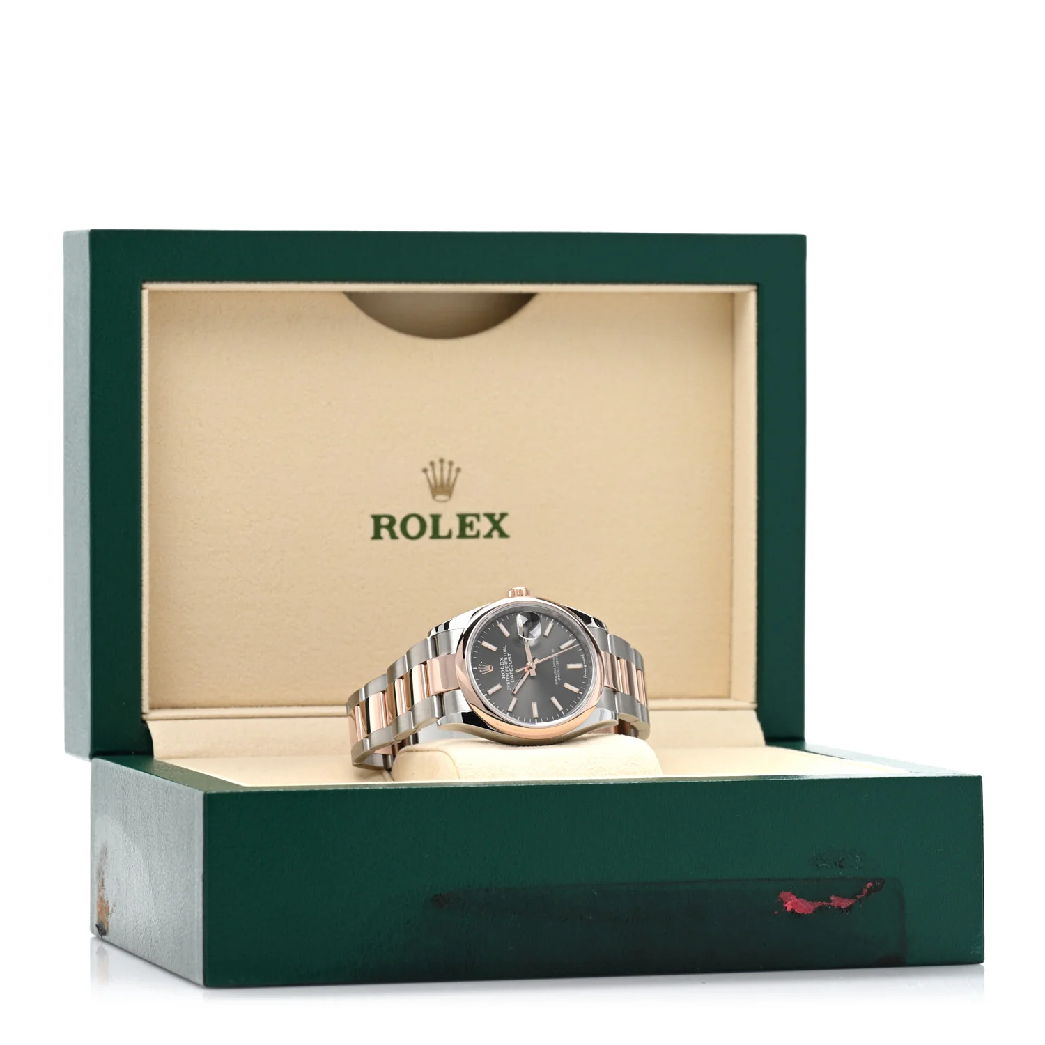 Stainless Steel 18K Everose Gold 36mm Oyster Perpetual Datejust Watch Slate 126201 - Image 5