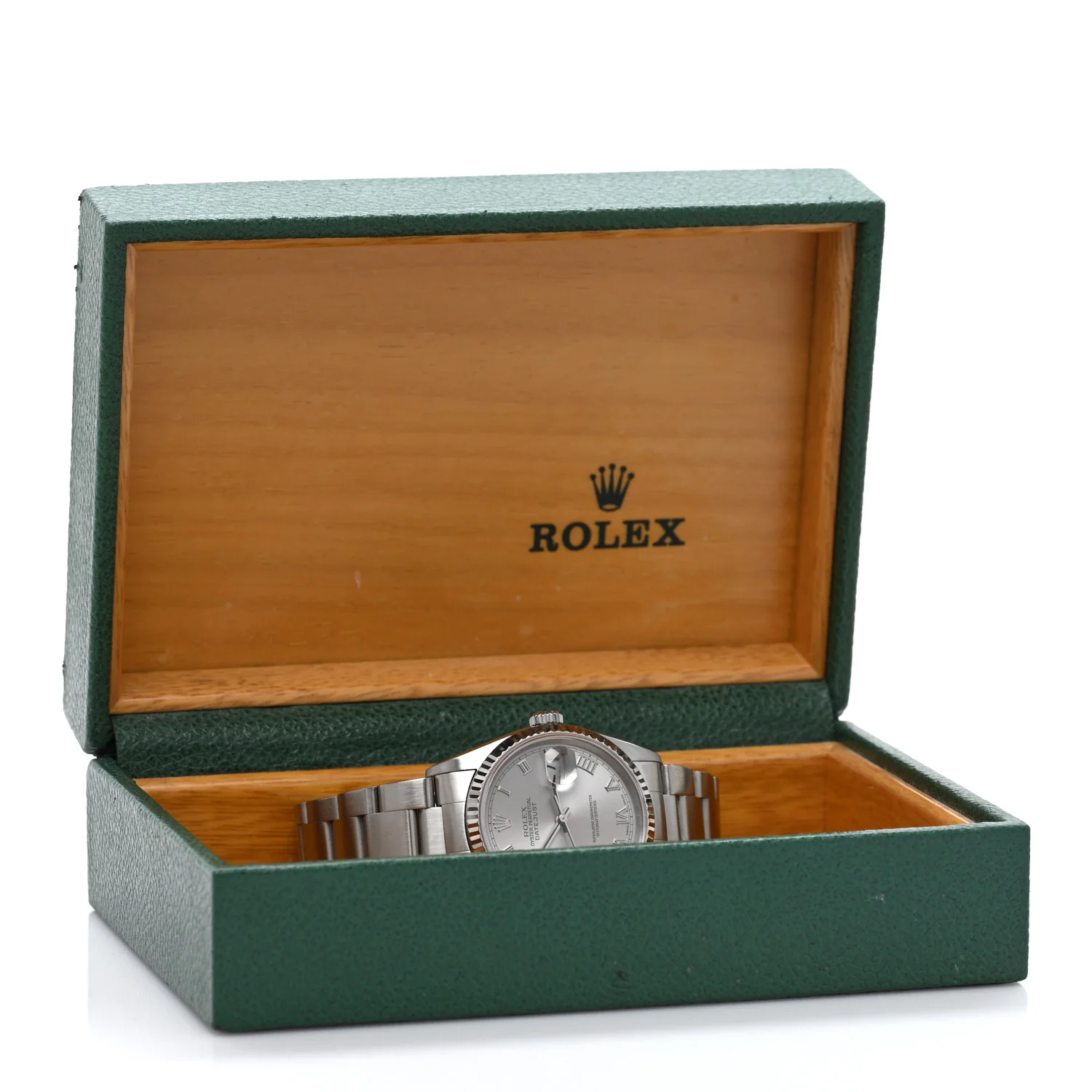 Stainless Steel 18K White Gold 36mm Oyster Perpetual Datejust Watch Silver Roman 16234 - Image 5