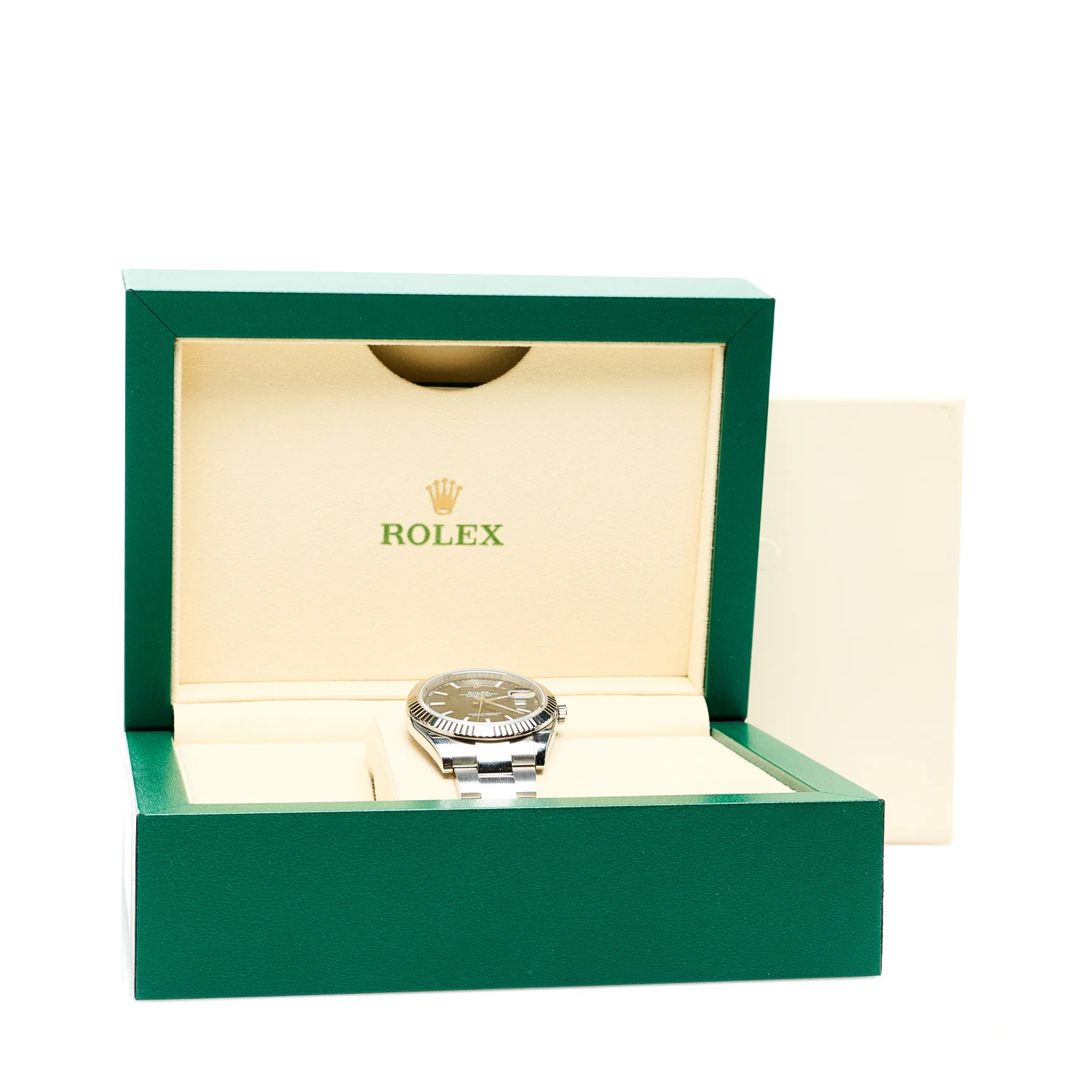 Stainless Steel 18K White Gold 41mm Oyster Perpetual Datejust Watch Black 126334 - Image 5