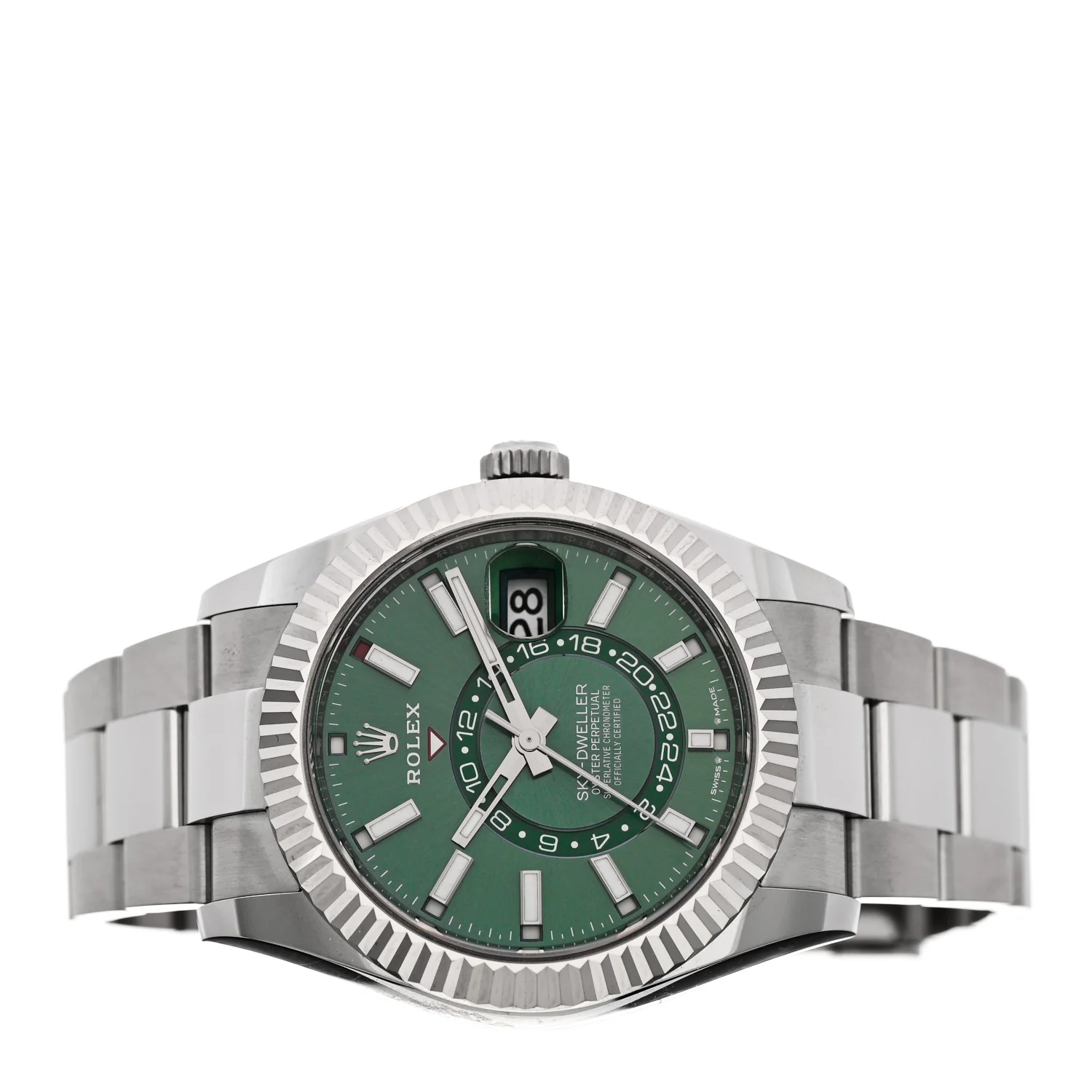 Stainless Steel 18K White Gold 42mm Oyster Perpetual Sky-Dweller Watch Mint Green 336934 - Image 2