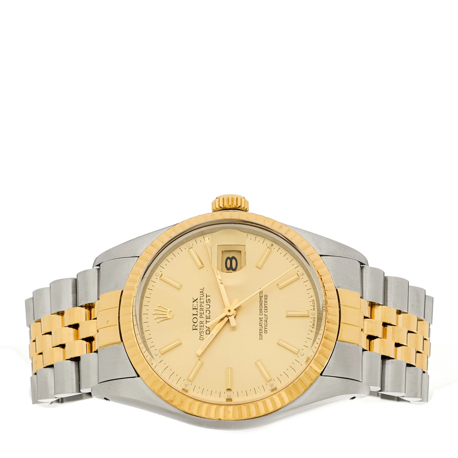 Stainless Steel 18K Yellow Gold 36mm Oyster Perpetual Datejust Watch Champagne 16013 - Image 2