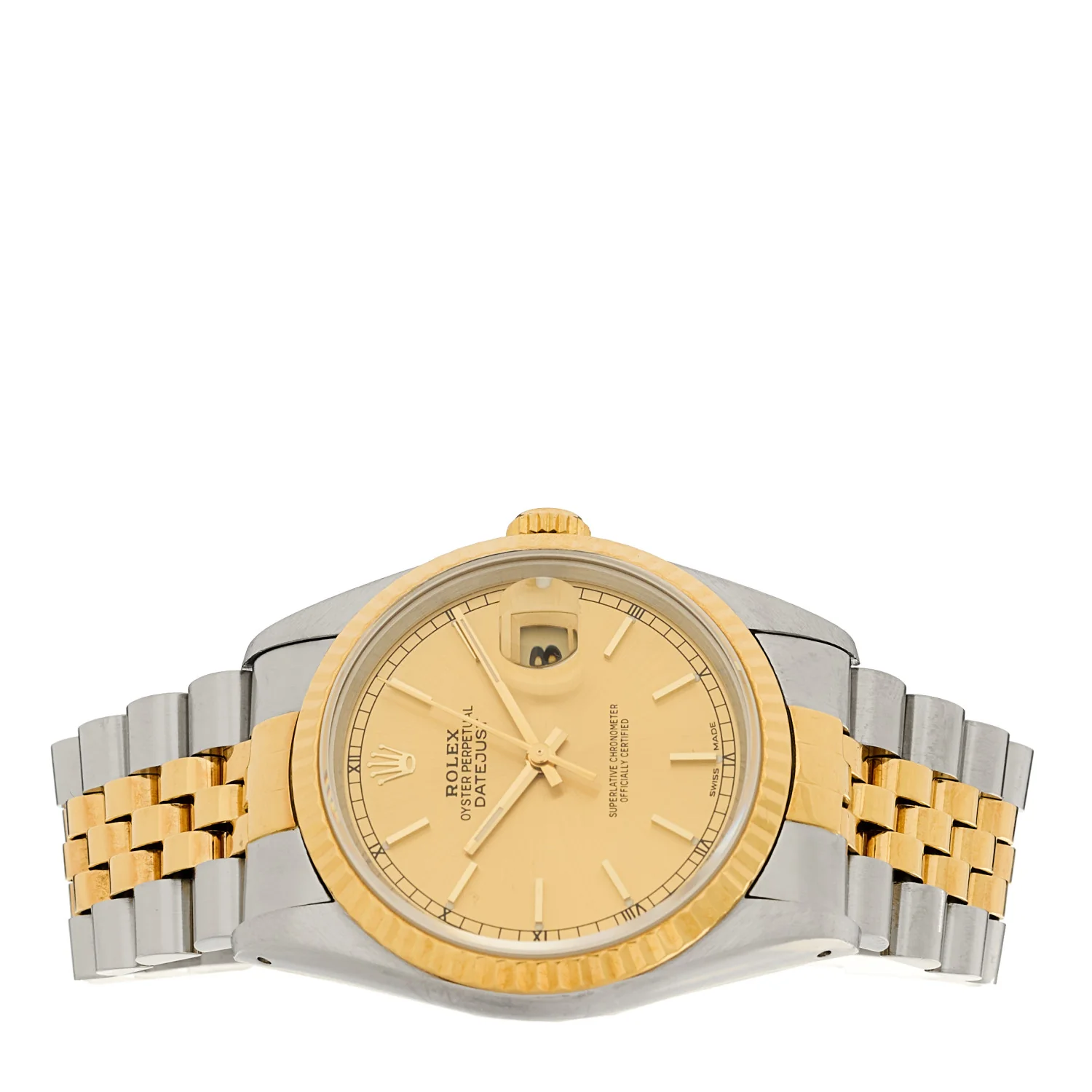 Stainless Steel 18K Yellow Gold 36mm Oyster Perpetual Datejust Watch Champagne 16233 - Image 2