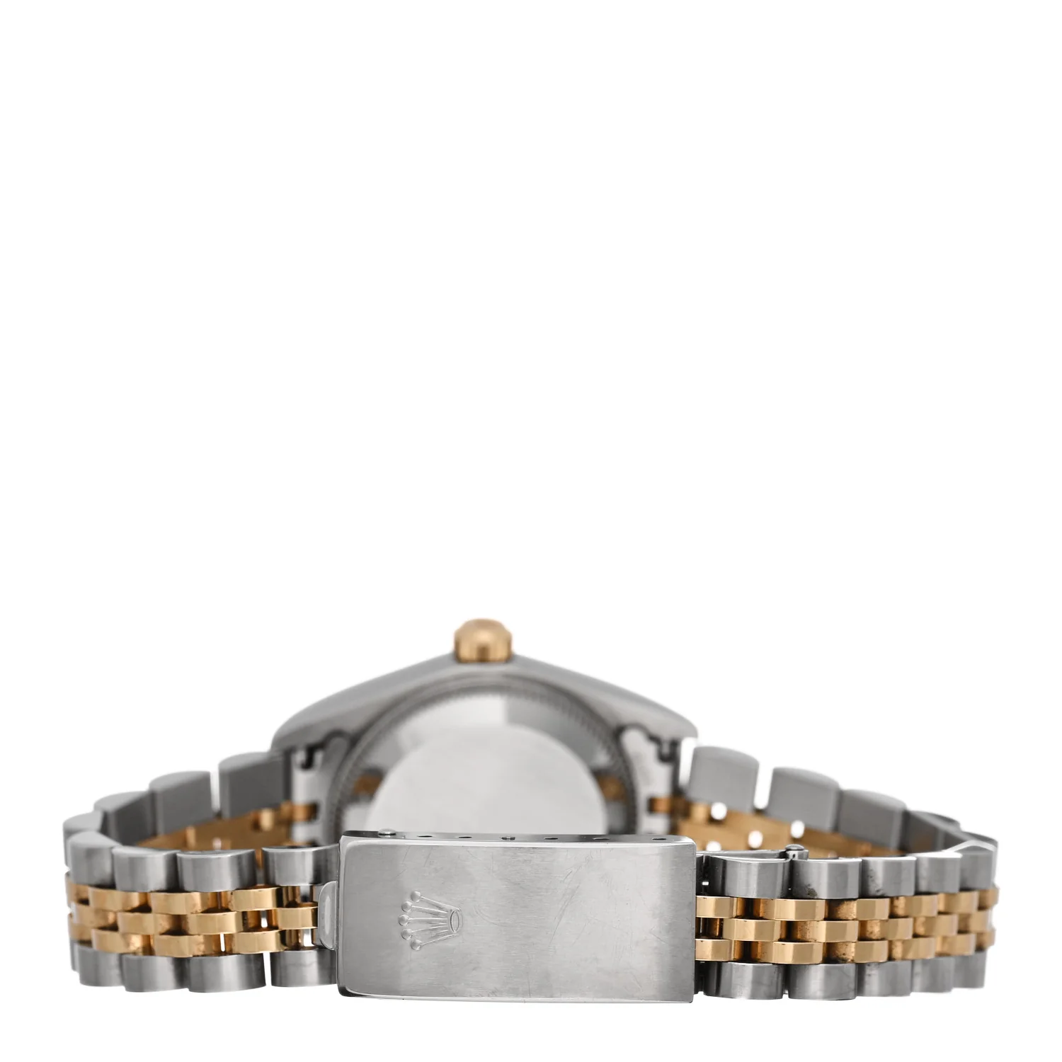 Stainless Steel 18K Yellow Gold Diamond 26mm Oyster Perpetual Datejust Watch Black 76193 - Image 3