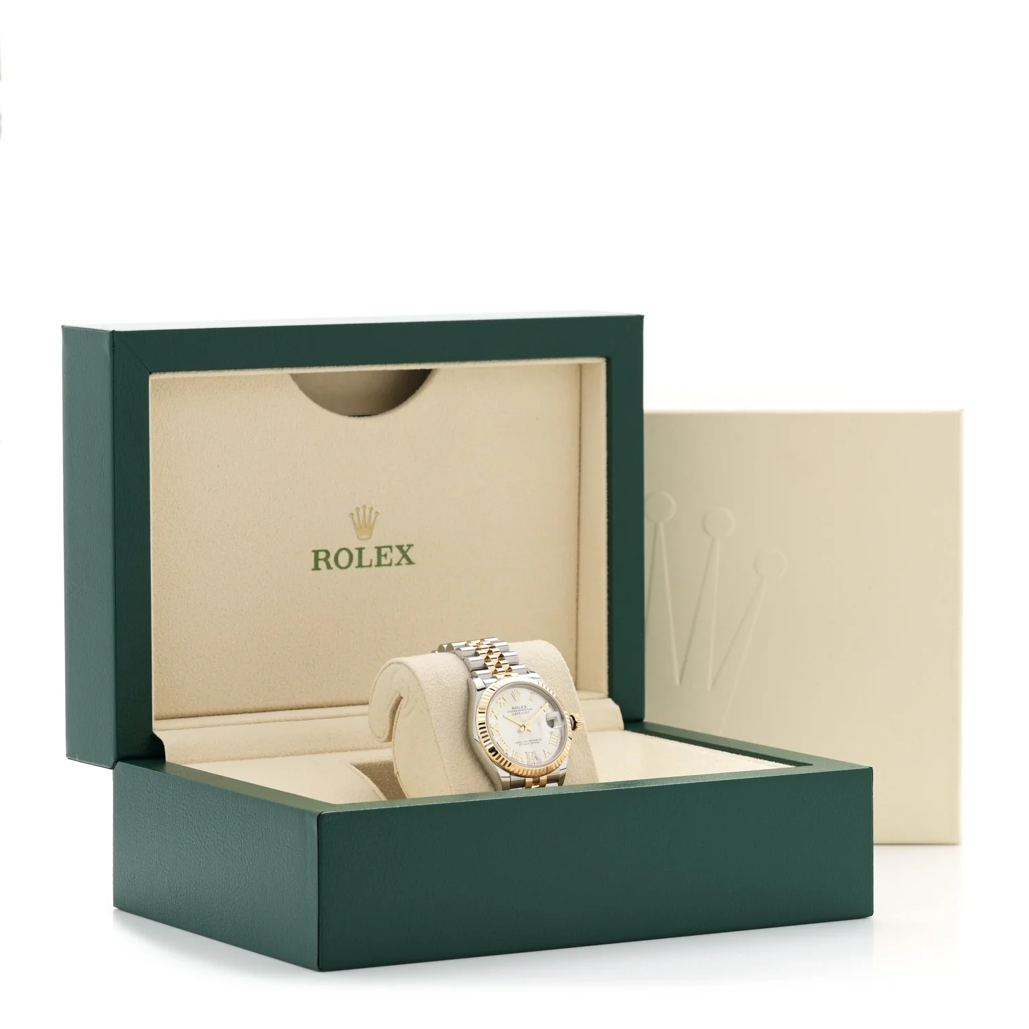 Stainless Steel 18K Yellow Gold Diamond 31mm Oyster Perpetual Datejust Watch Silver Roman 278273 - Image 5