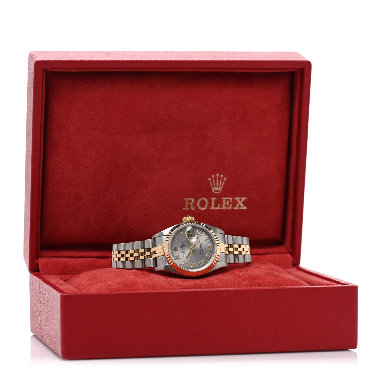 Stainless Steel 18K Yellow Gold Oyster Perpetual Datejust Watch Silver Roman 69173 - Image 5