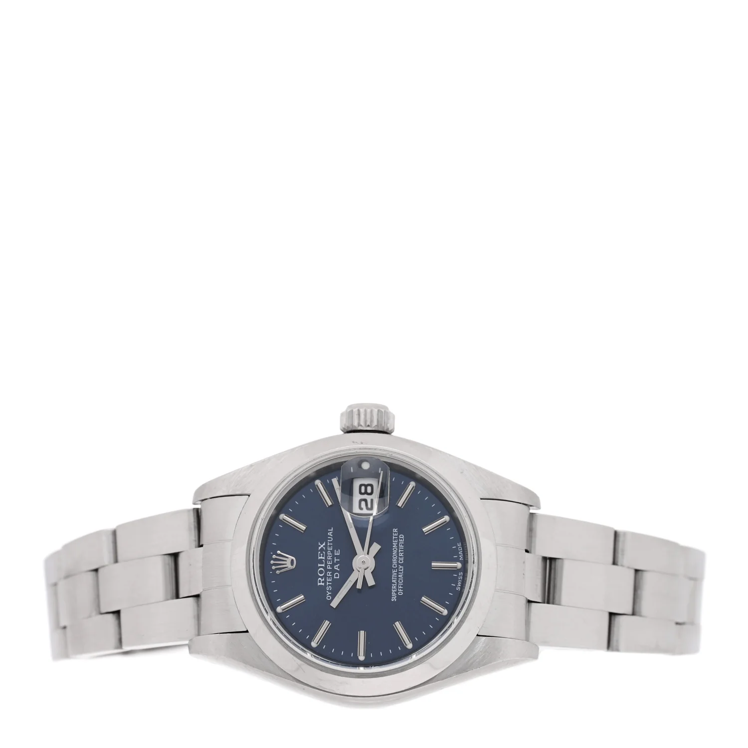 Stainless Steel 26mm Oyster Perpetual Date Watch Blue 79160 - Image 2