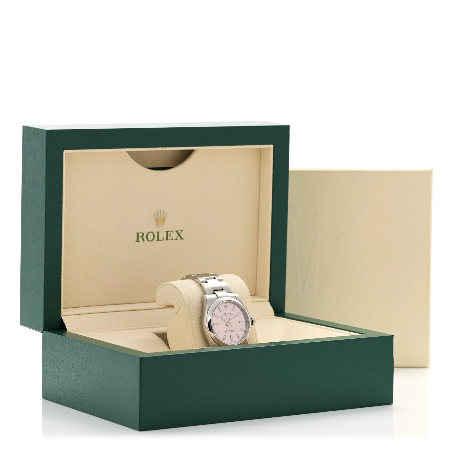 Stainless Steel 34mm Oyster Perpetual Watch Pink 124200 - Image 5