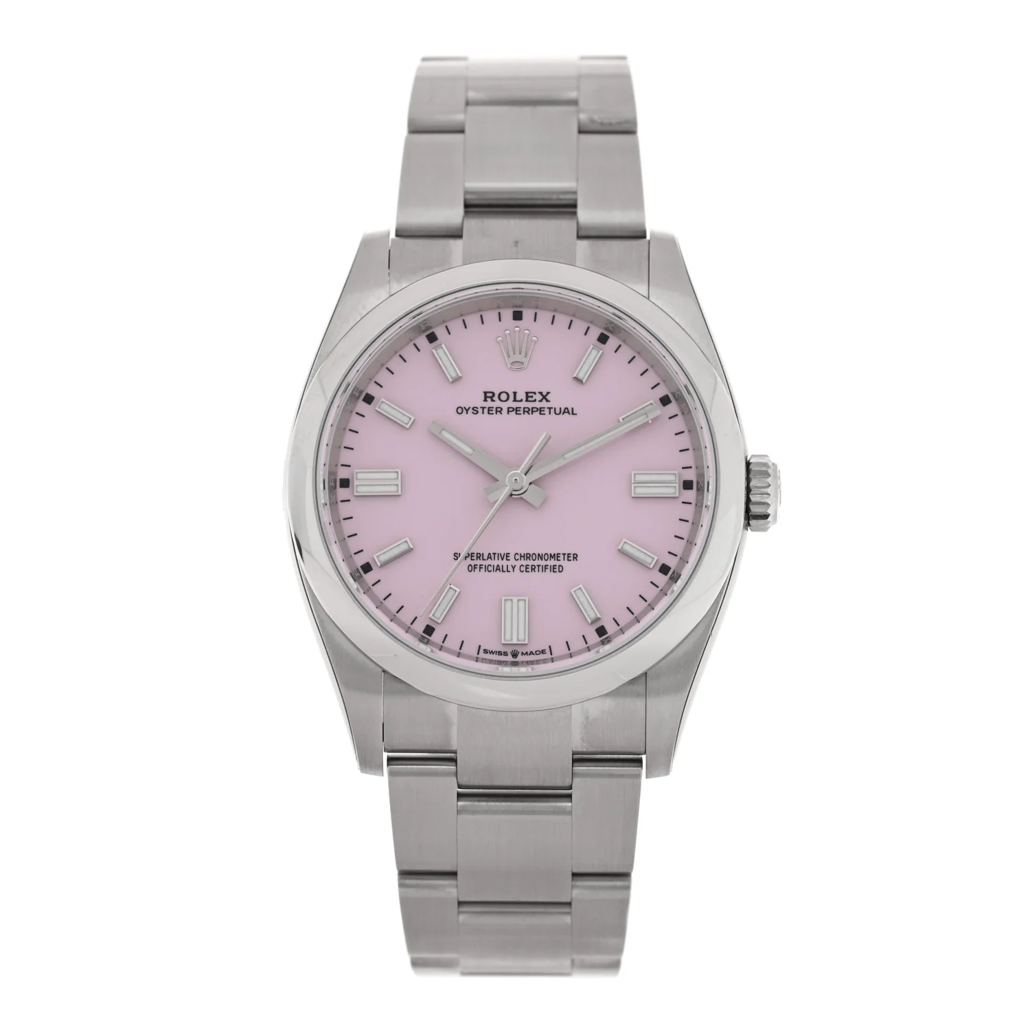 Stainless Steel 36mm Oyster Perpetual Watch Candy Pink 126000