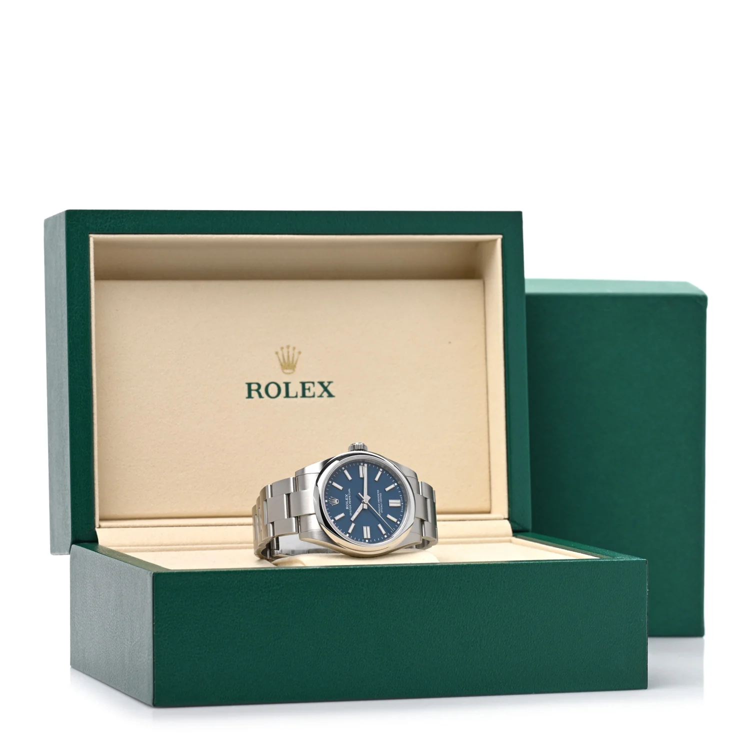 Stainless Steel 41mm Oyster Perpetual Watch Bright Blue 134300 - Image 5