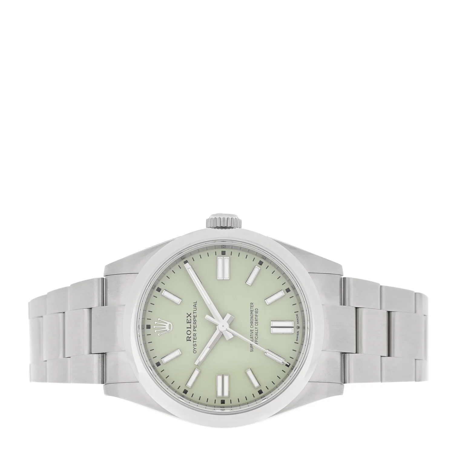 Stainless Steel 41mm Oyster Perpetual Watch Pistachio 134300 - Image 2
