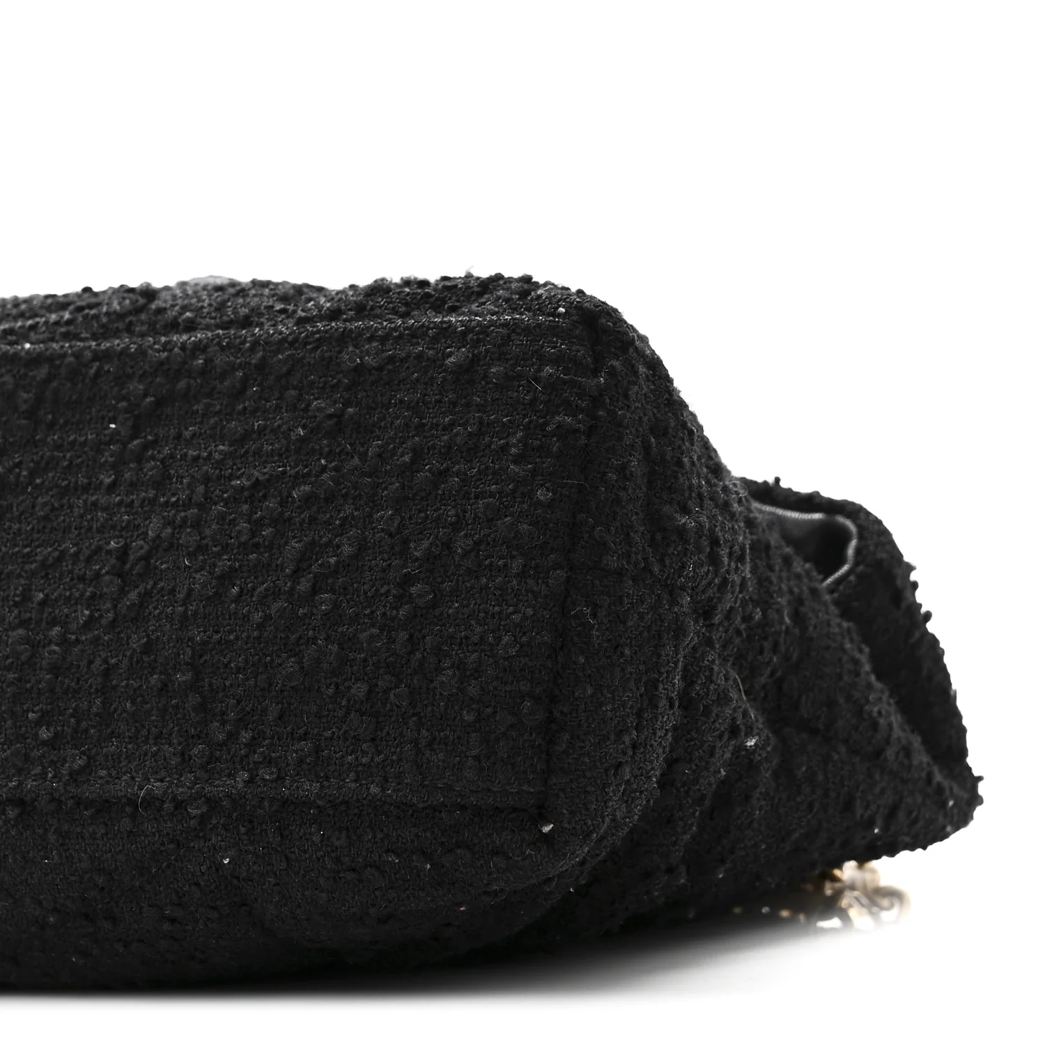 Boucle Tweed Quilted Small Loulou Puffer Monogram Chain Satchel Black - Image 10