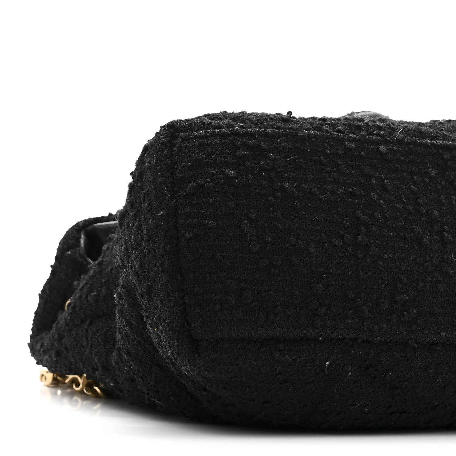 Boucle Tweed Quilted Small Loulou Puffer Monogram Chain Satchel Black - Image 9