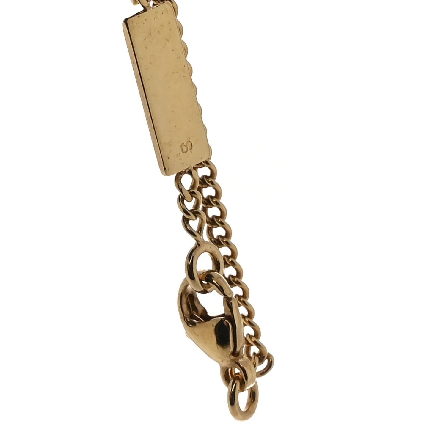 Brass Crystal Cassandre Heart Charm Bracelet Gold - Image 5