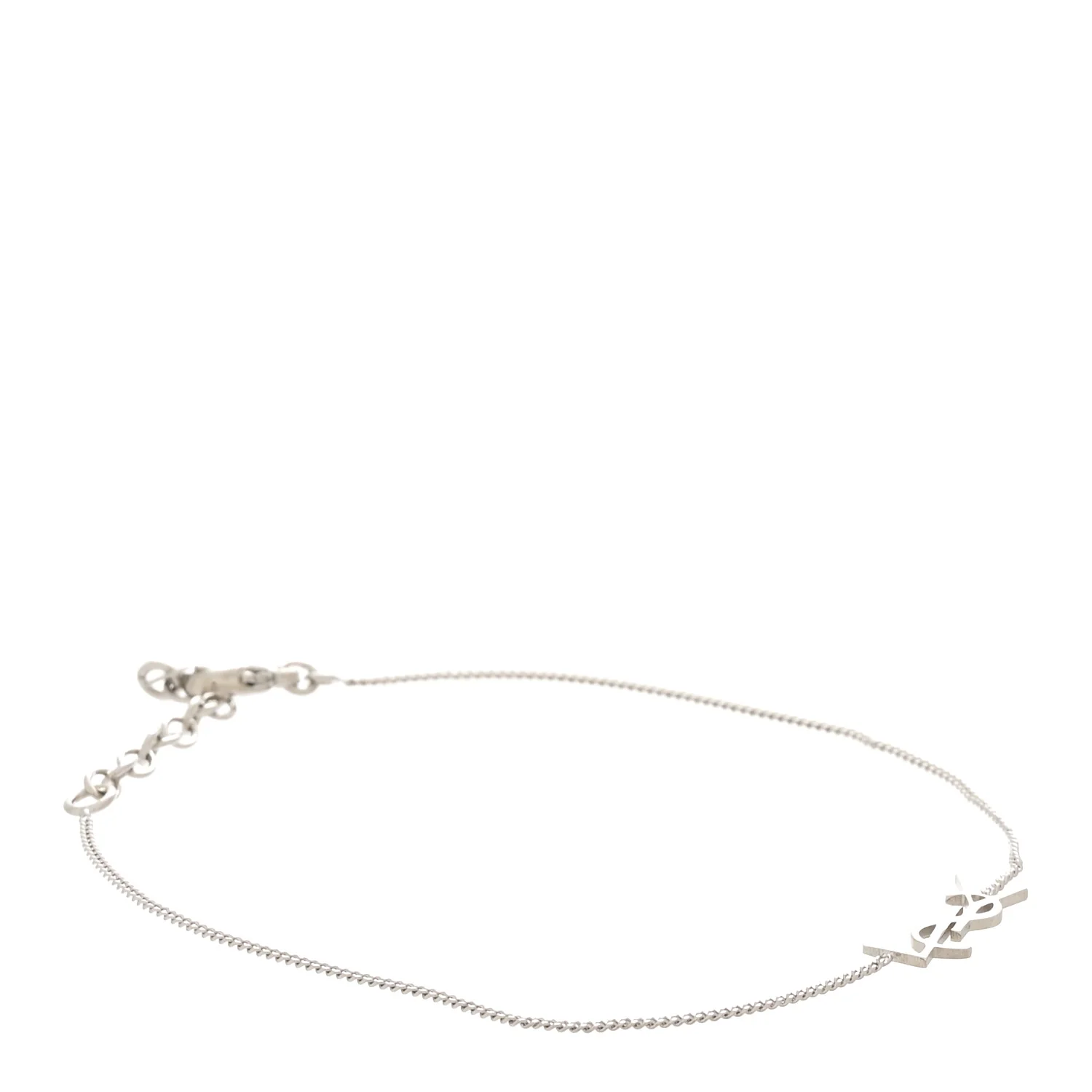 Brass Monogram Charm Bracelet L Silver