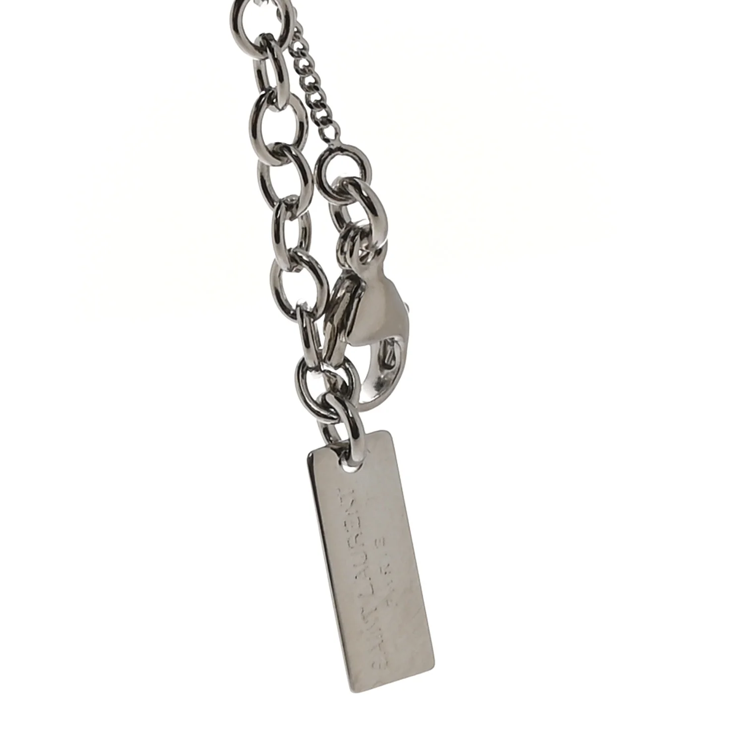 Brass Monogram Charm Bracelet L Silver - Image 4