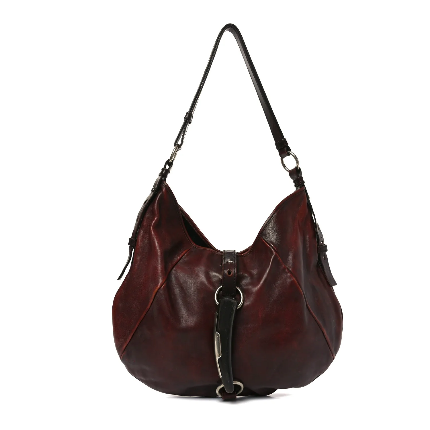 Buffalo Horn Shangri-La Mombasa Hobo Burgundy