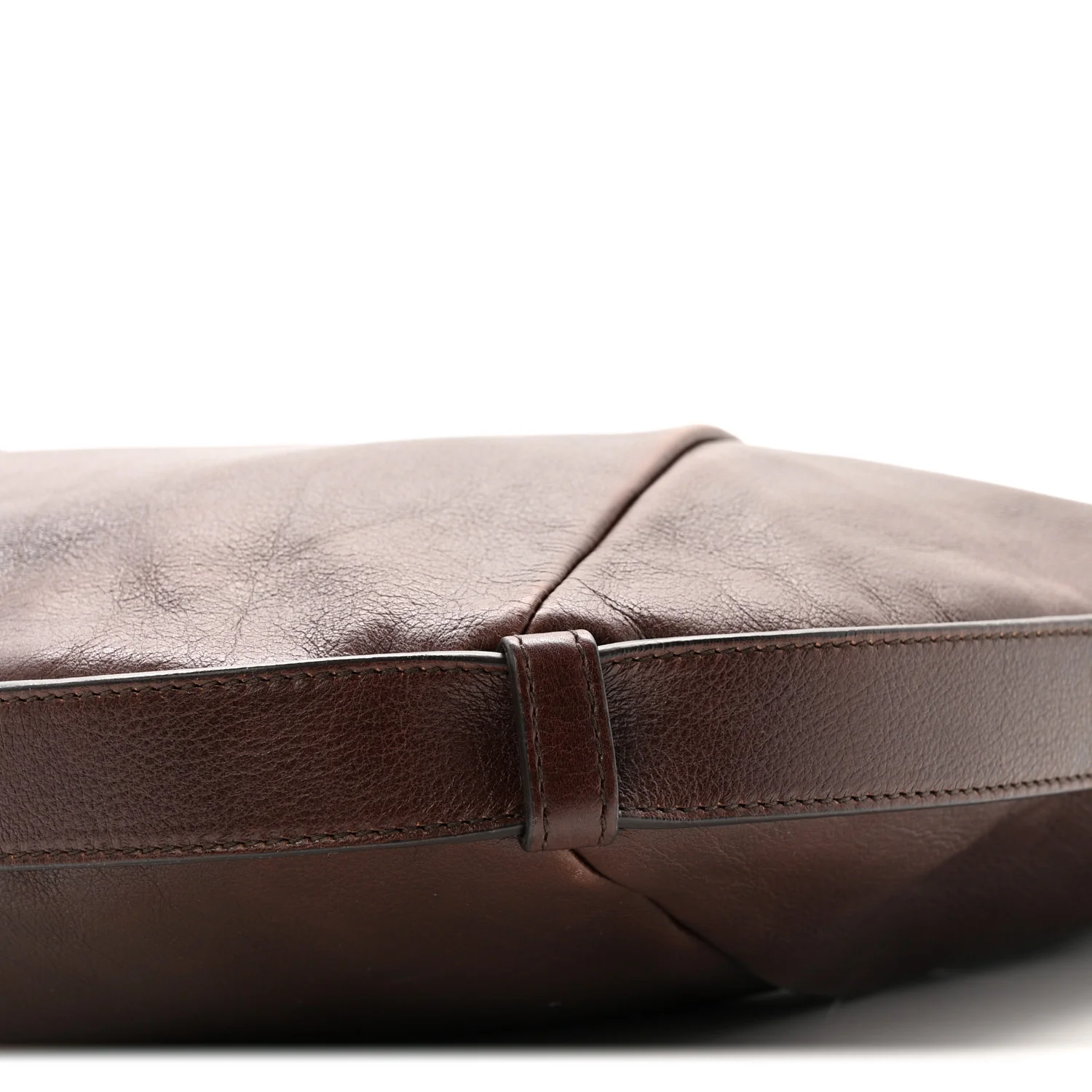 Buffalo Leather Medium Mombasa Horn Bag Brown - Image 9