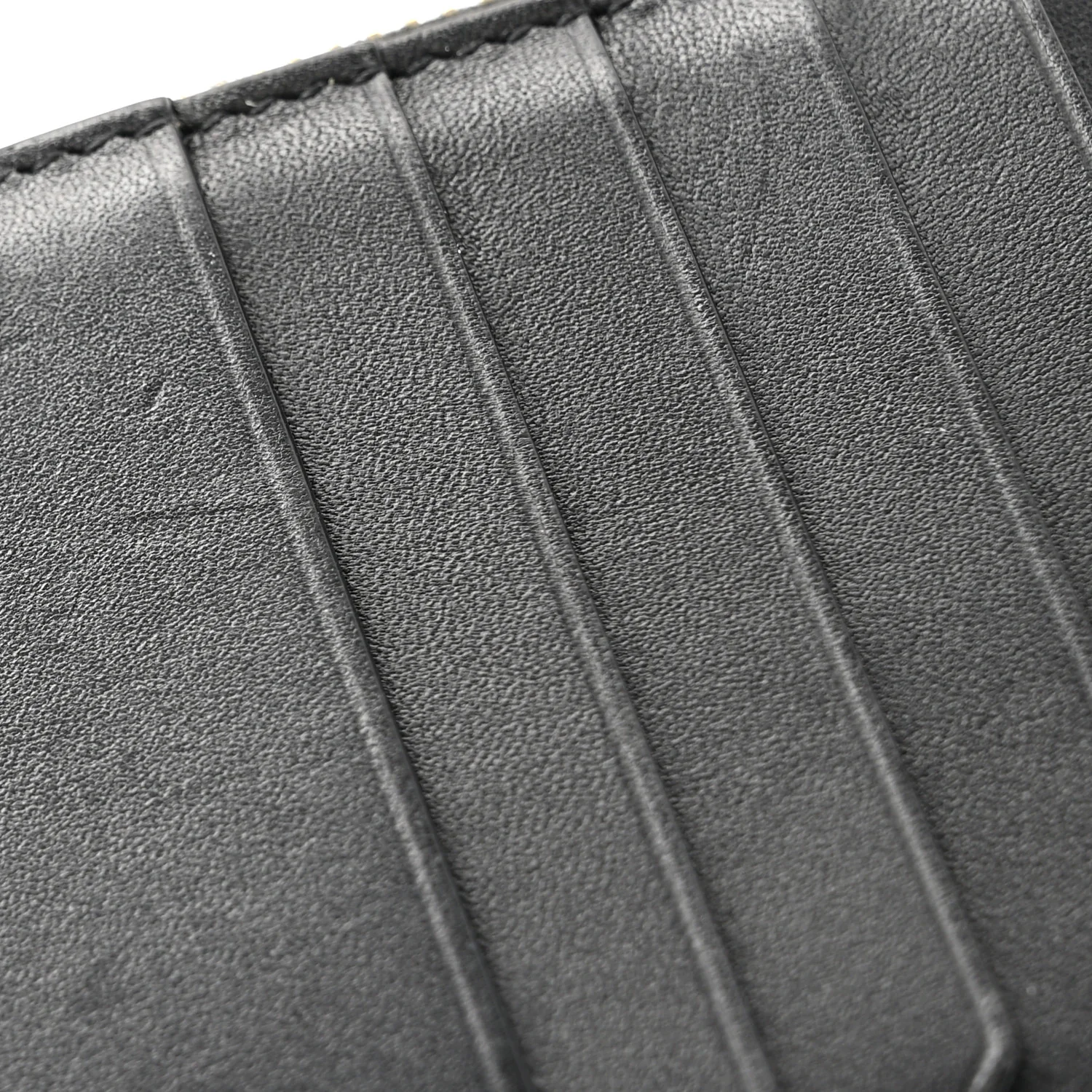 Calfskin 5 Fragments Zip Pouch Card Holder Black - Image 10