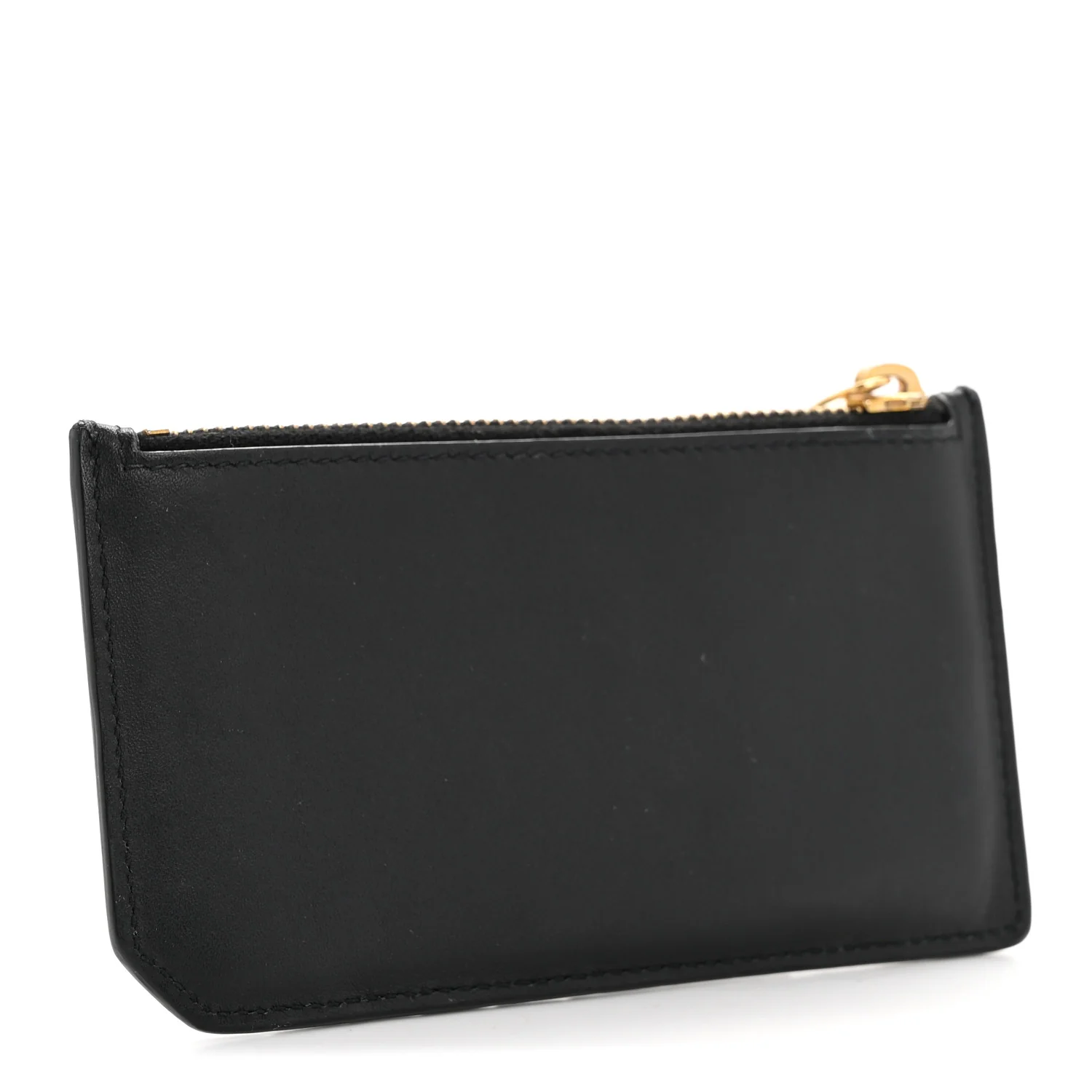 Calfskin 5 Fragments Zip Pouch Card Holder Black - Image 6