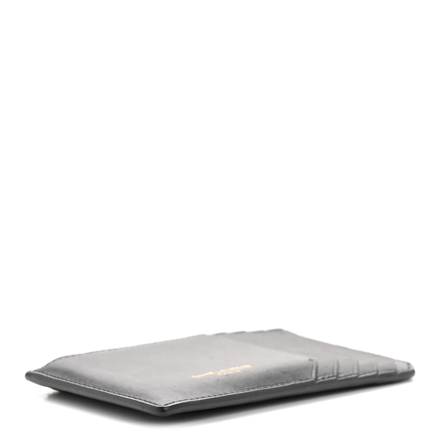 Calfskin 5 Fragments Zip Pouch Card Holder Black - Image 7