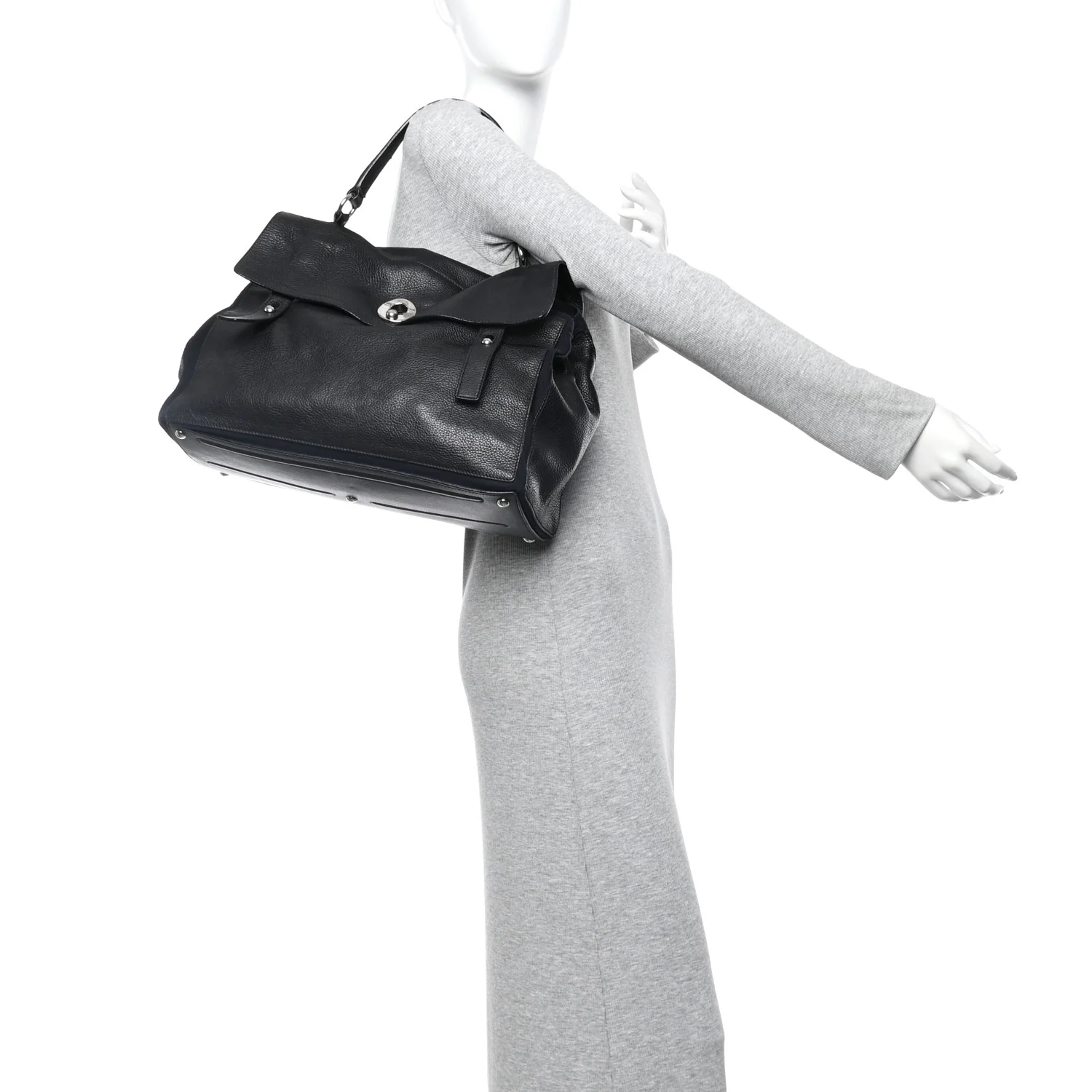 Calfskin Canvas Large Muse Two Black - Image 2