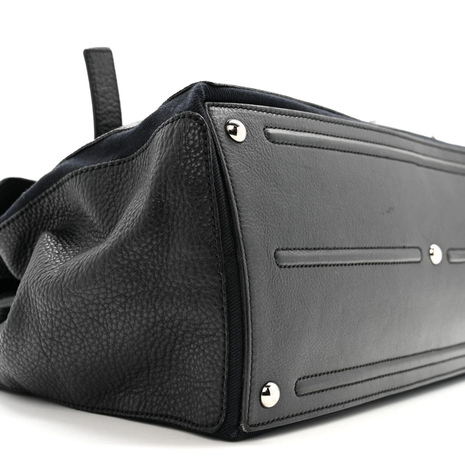 Calfskin Canvas Large Muse Two Black - Image 9