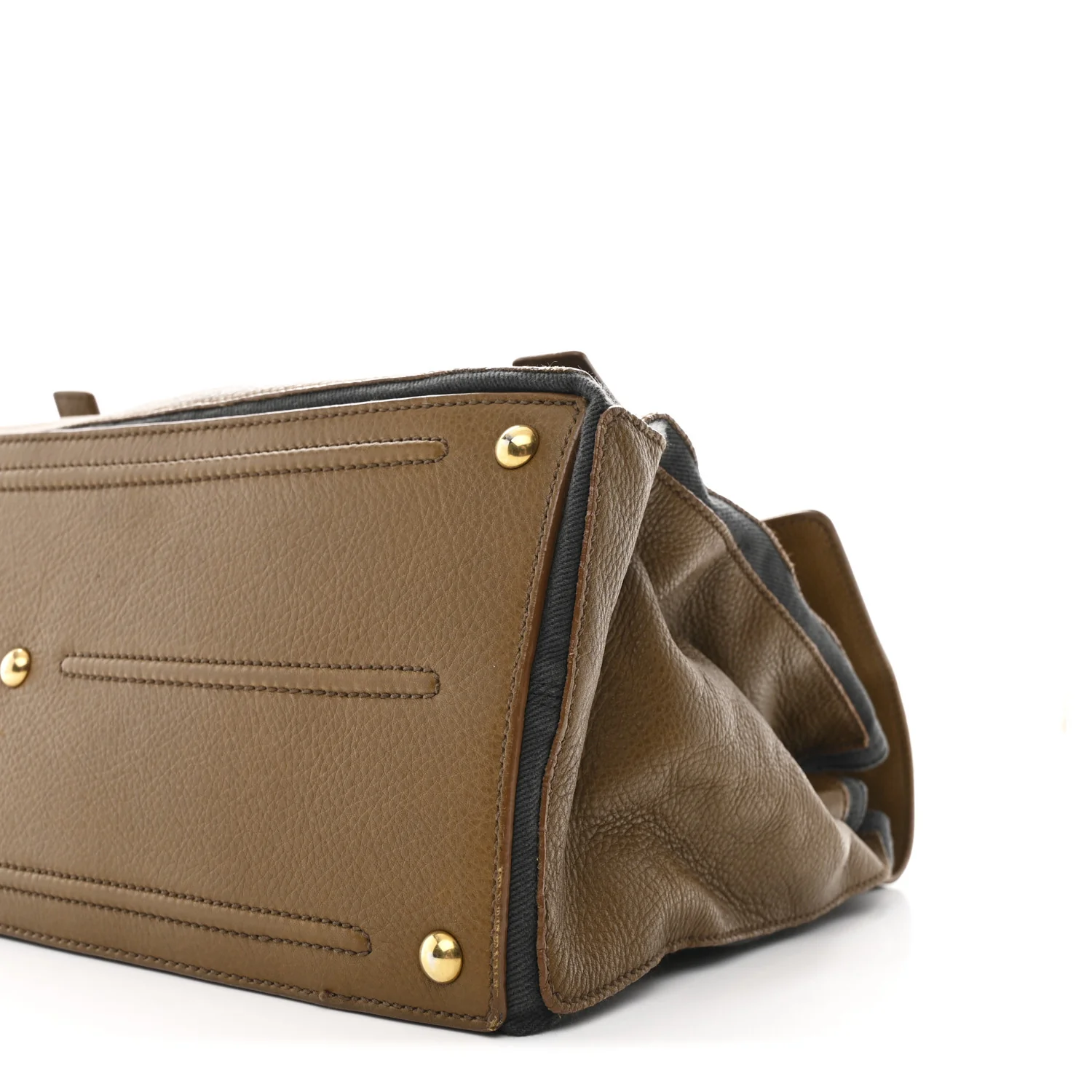 Calfskin Canvas Large Muse Two Olive - Image 11