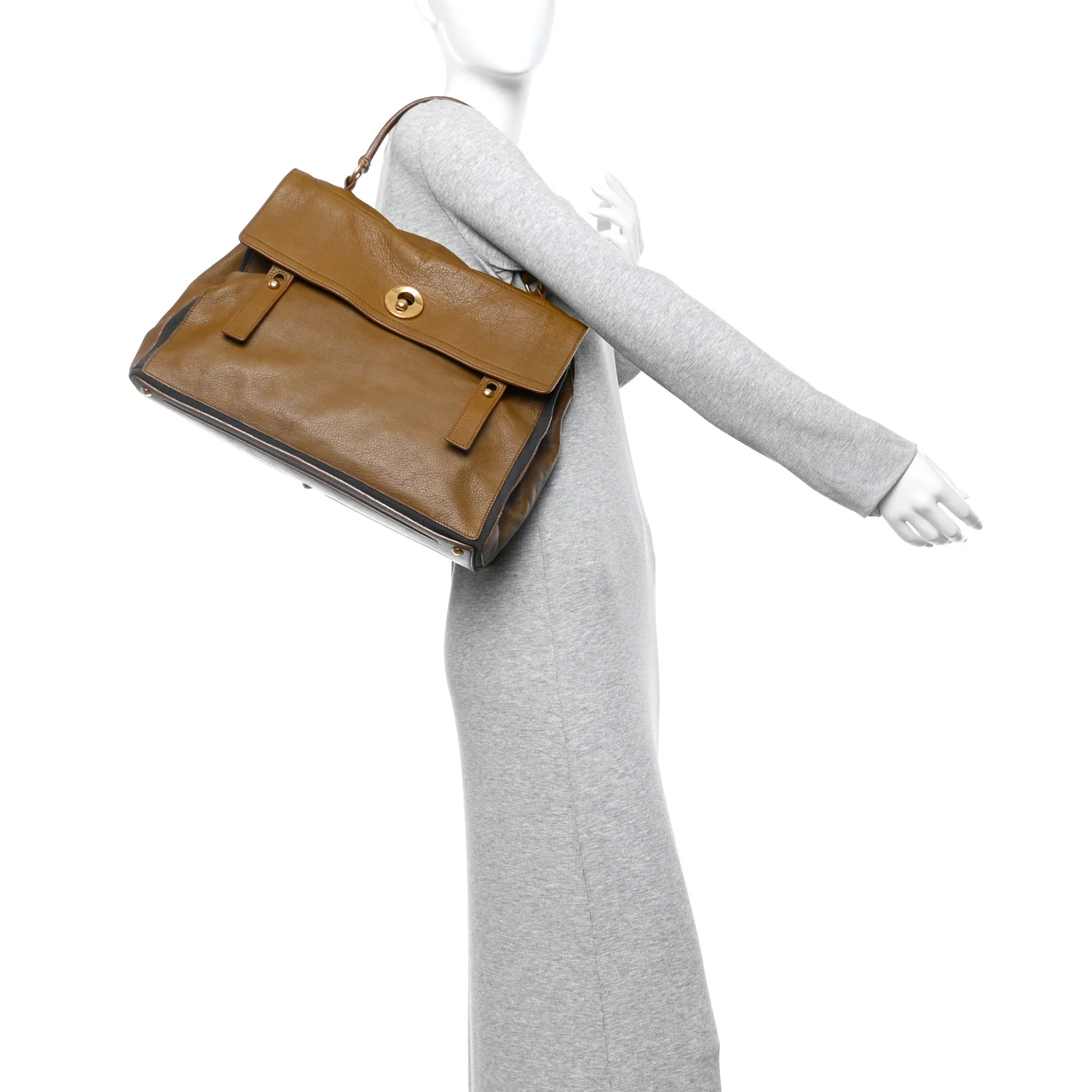 Calfskin Canvas Large Muse Two Olive - Image 2
