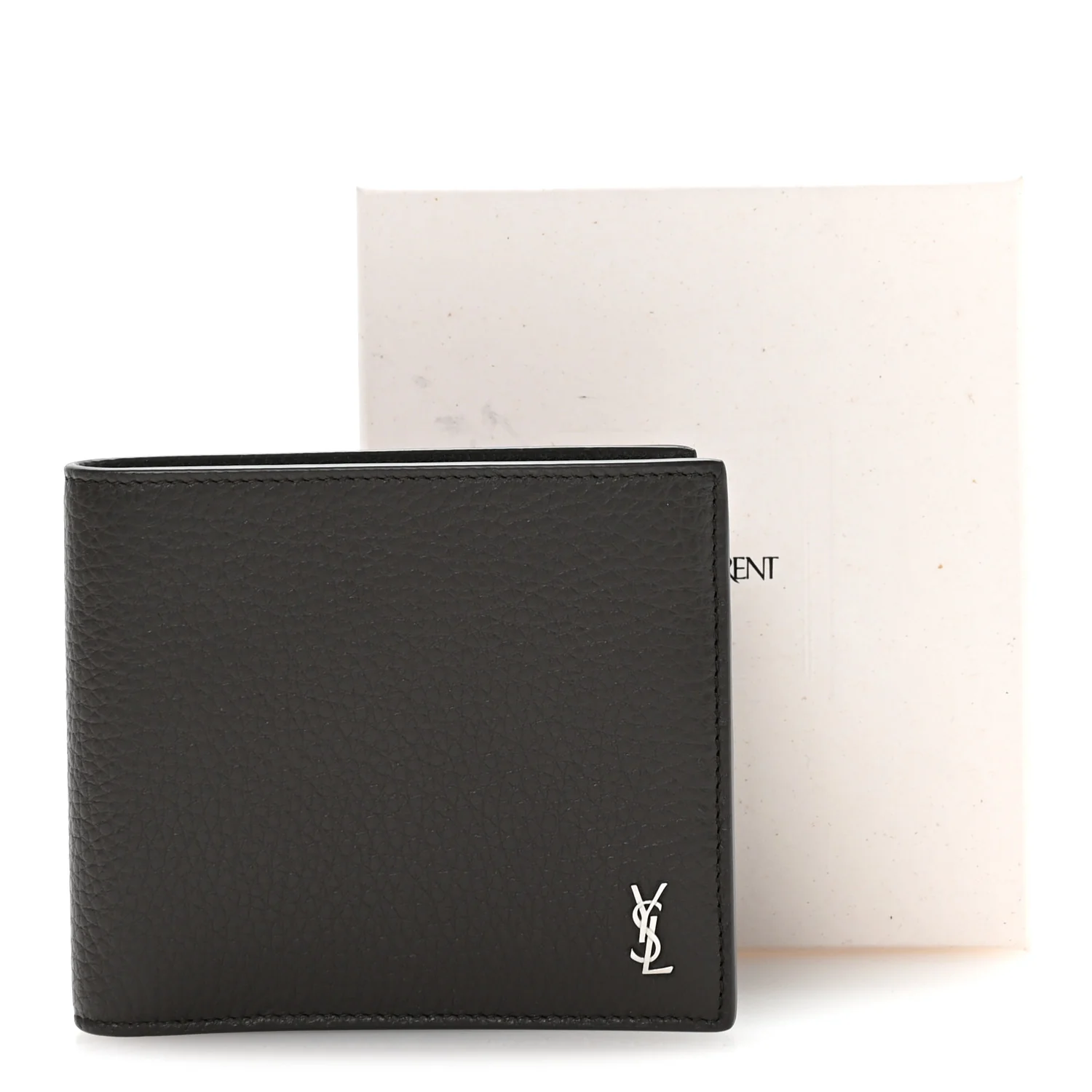 Calfskin Cassandre Bi-Fold Wallet Grey - Image 8
