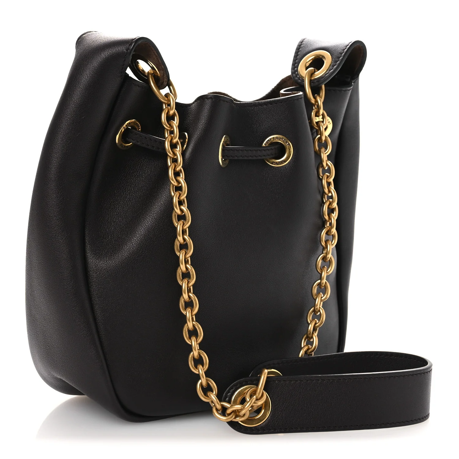 Calfskin Cassandre Supple Bucket Bag Black - Image 3