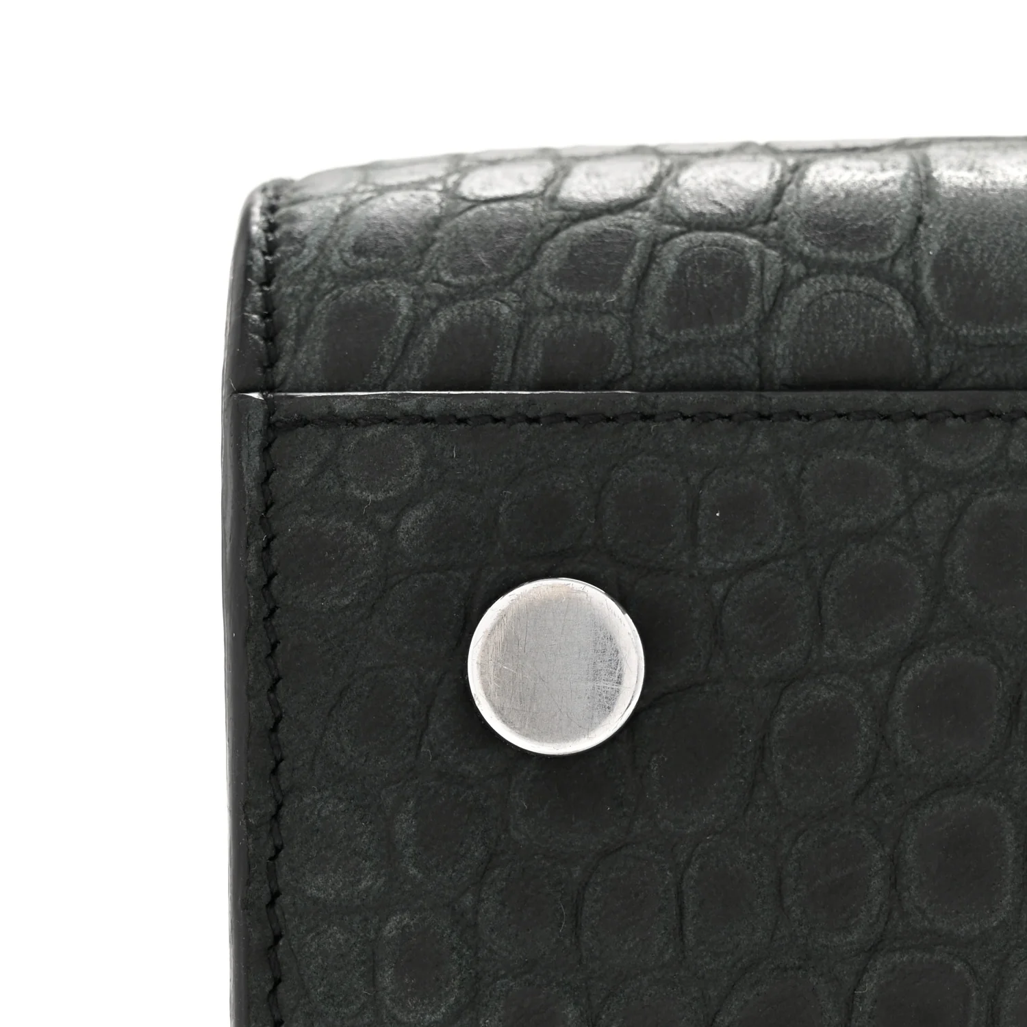 Calfskin Crocodile Embossed Baby Sac de Jour Dusty Black - Image 31