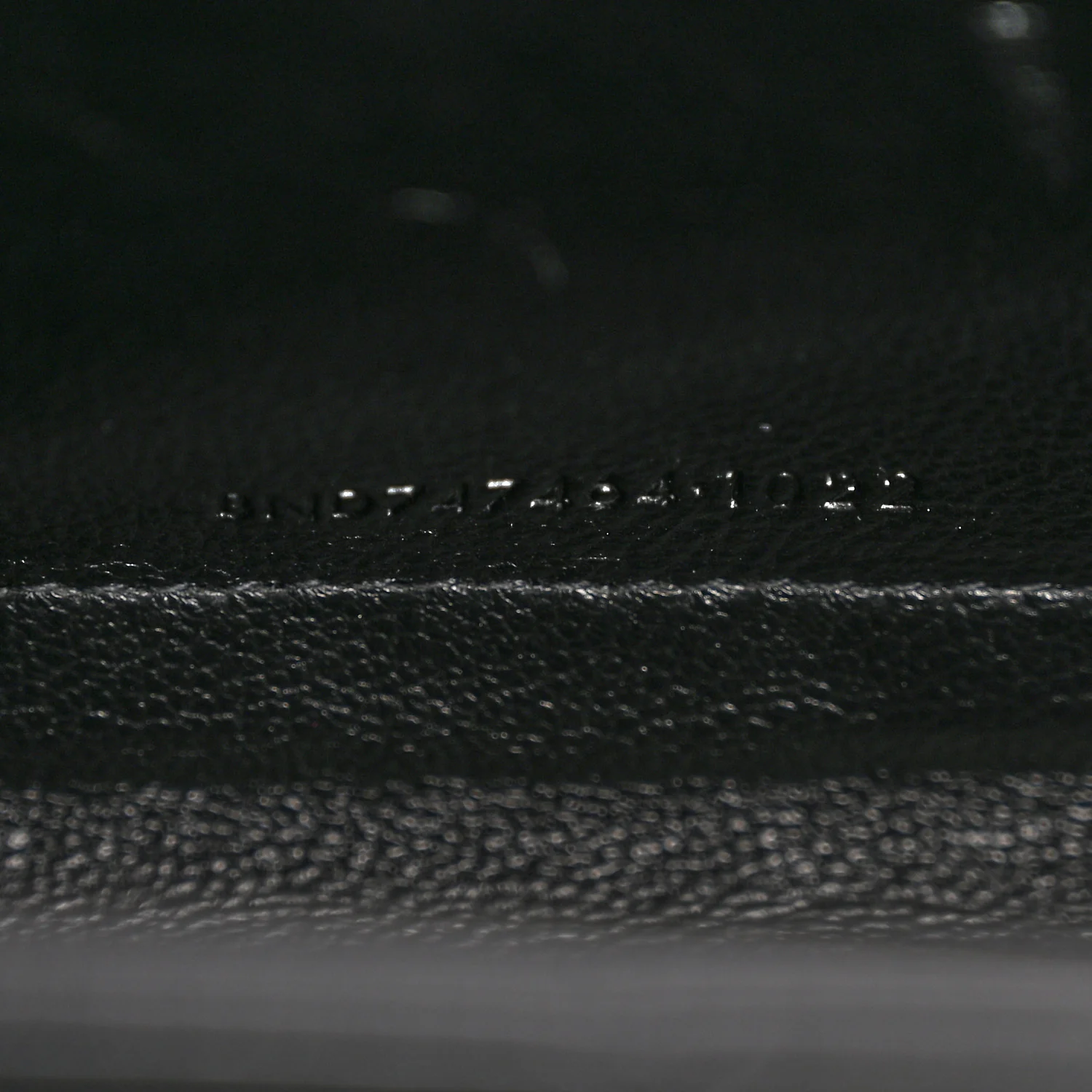 Calfskin Crocodile Embossed Cassandre Wallet On Chain WOC Black - Image 7