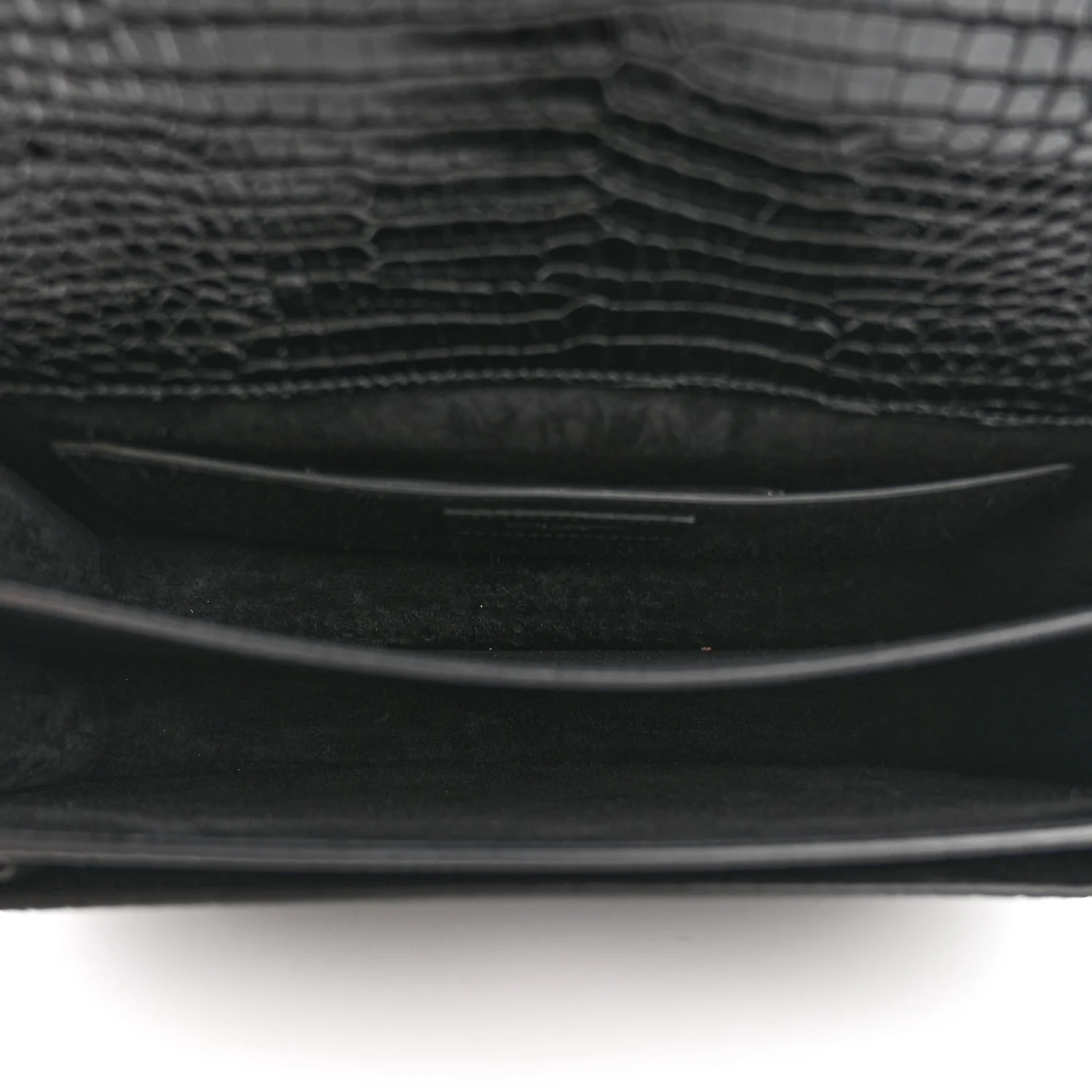 Calfskin Crocodile Embossed Large Monogram Sunset Black - Image 5
